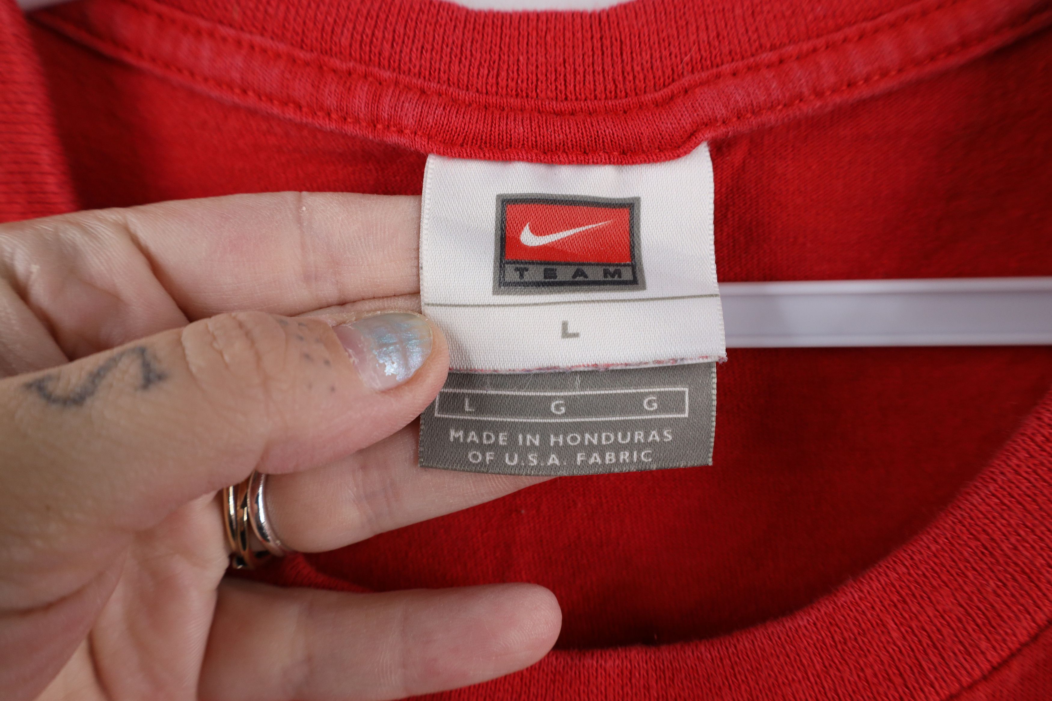 Nike × Vintage Vintage Nike Swoosh Dot the I Ohio State University T-Shirt Size US L / EU 52-54 / 3 - 6 Thumbnail