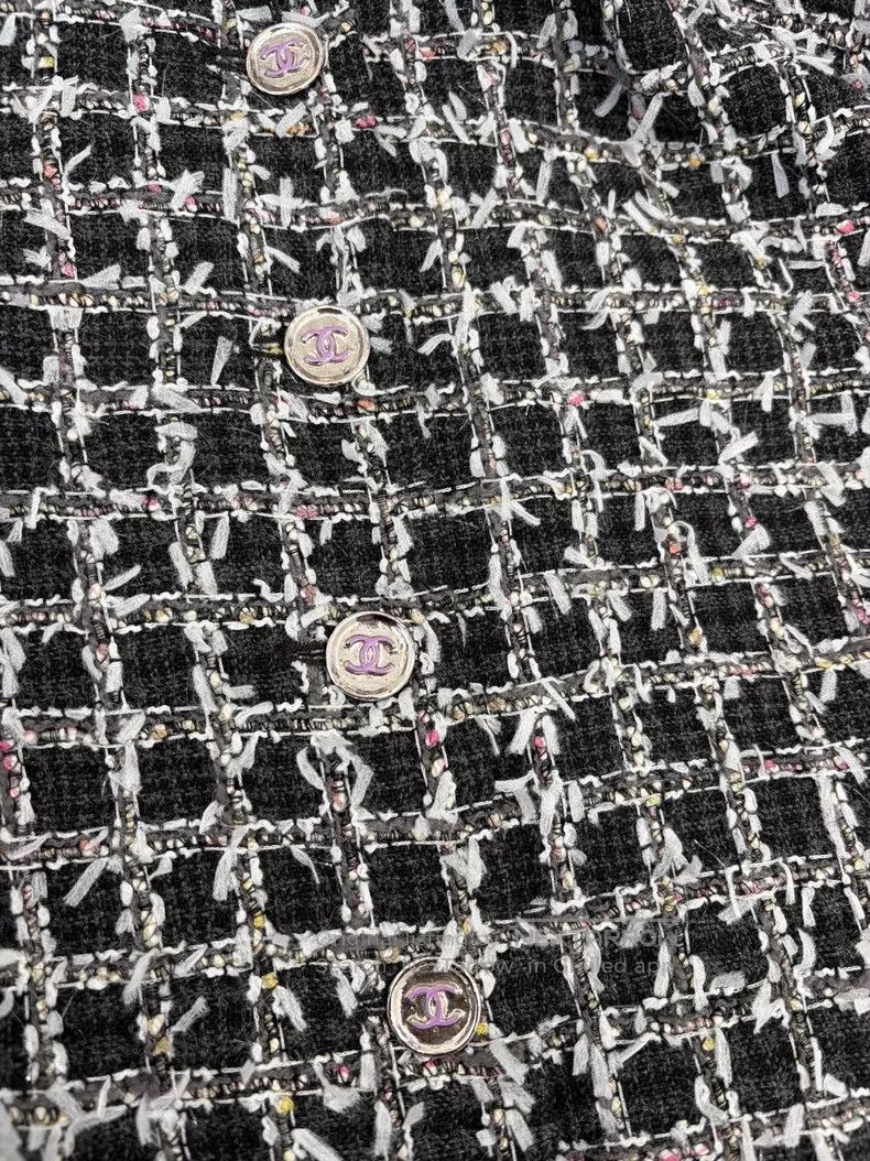 Chanel Chanel Black and white woven tweed coat Size XS / US 0-2 / IT 36-38 - 3 Thumbnail