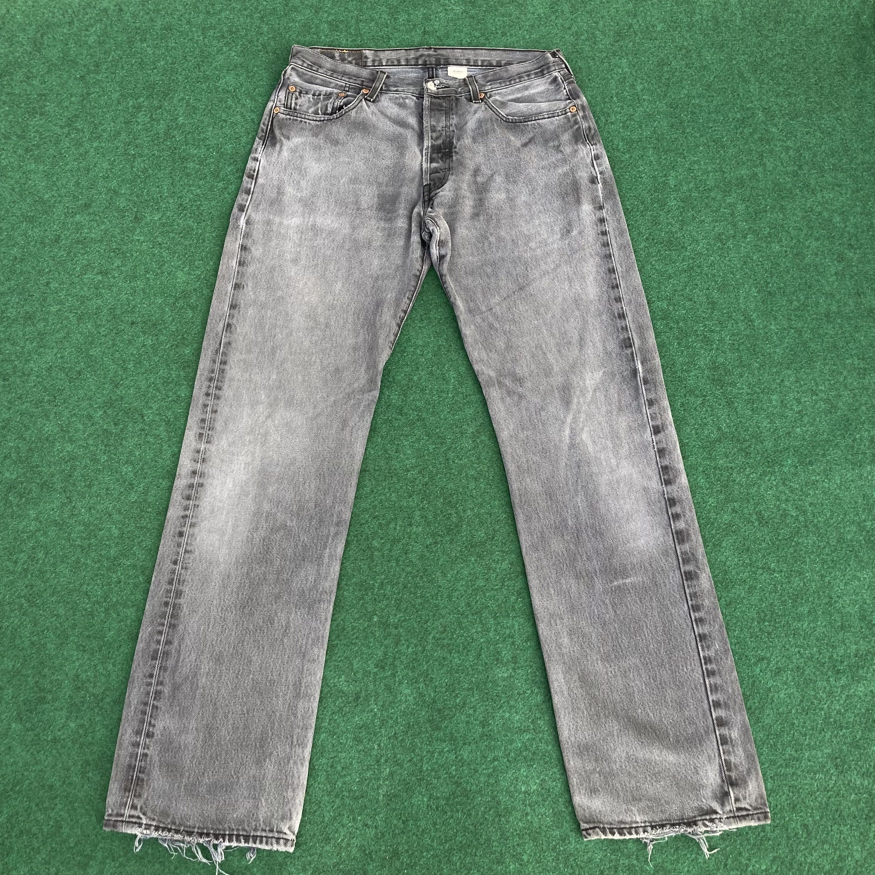 Levi's × Vintage Vtg Levis 501 Faded Black Denim Button Pant Jeans Size US 33 - 1 Thumbnail
