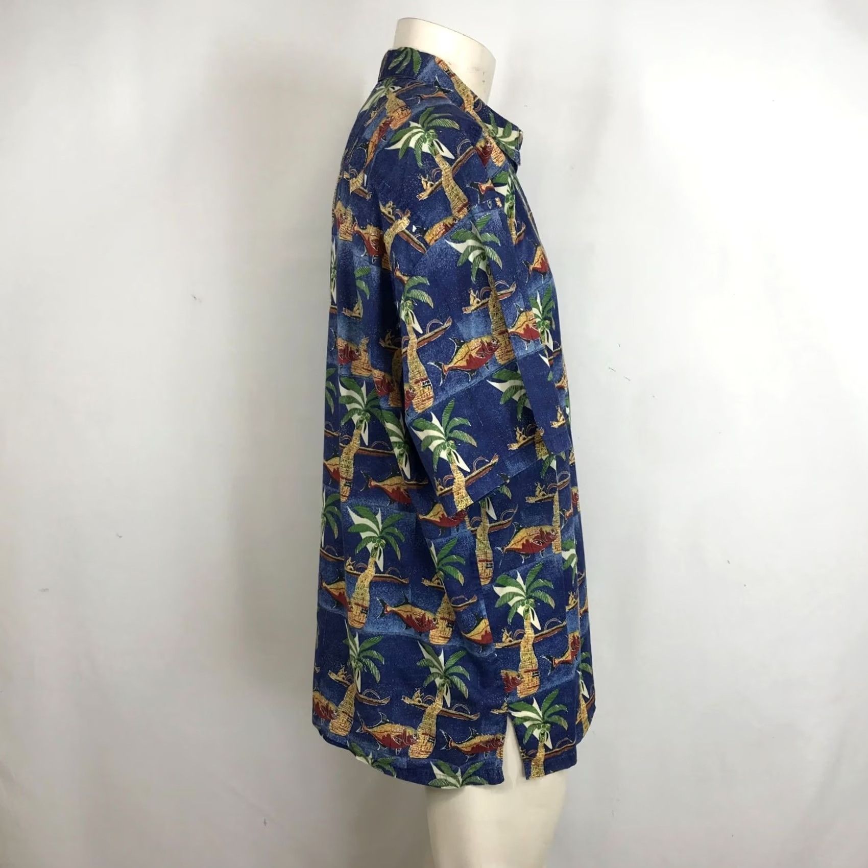 Vintage Kahala Mens XL Blue Hawaiian Shirt Button Collared 100% Cotton Size US XL / EU 56 / 4 - 5 Thumbnail