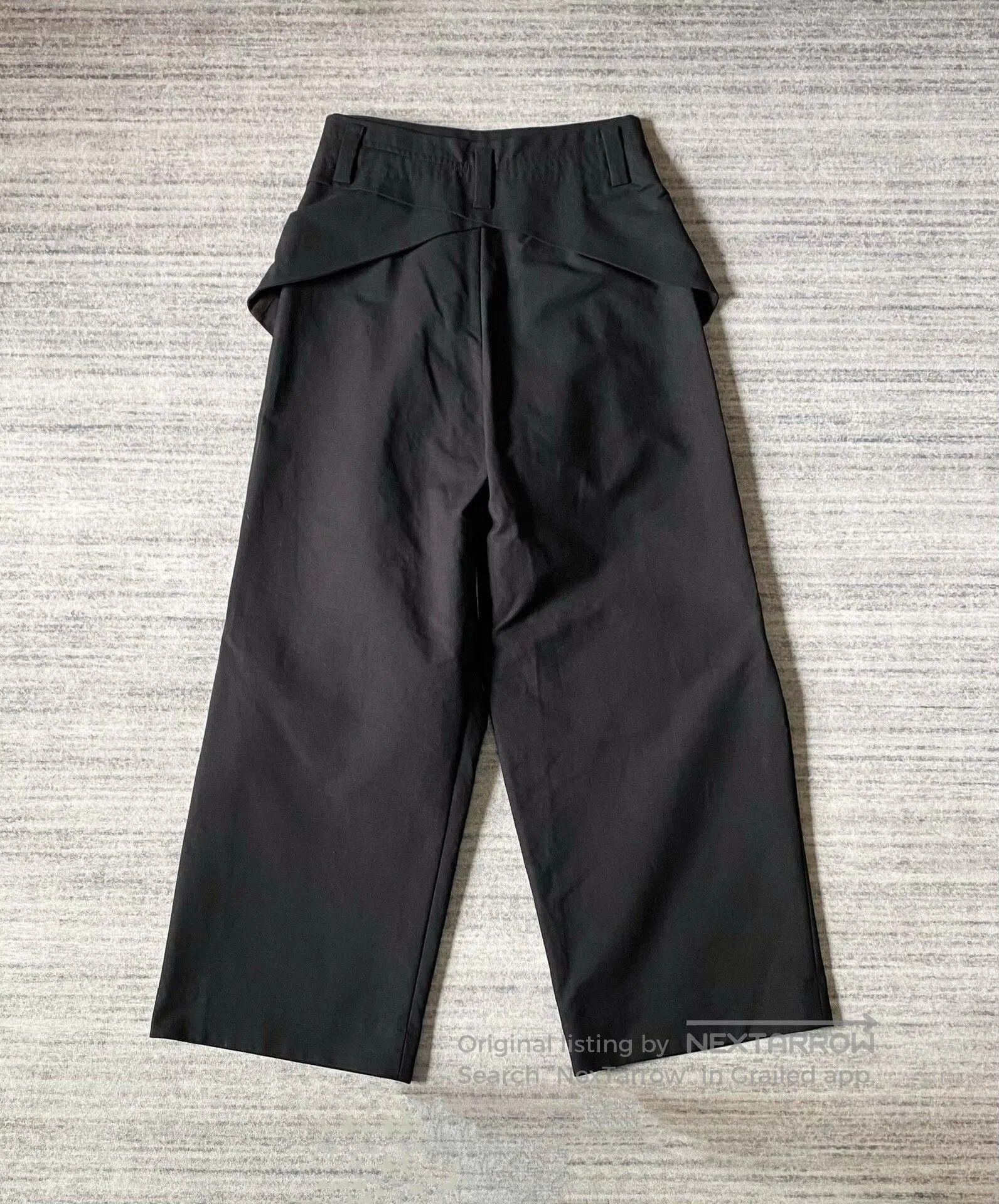Other Black Wide-Leg Trousers with Unique Design. Size 41" - 2 Thumbnail