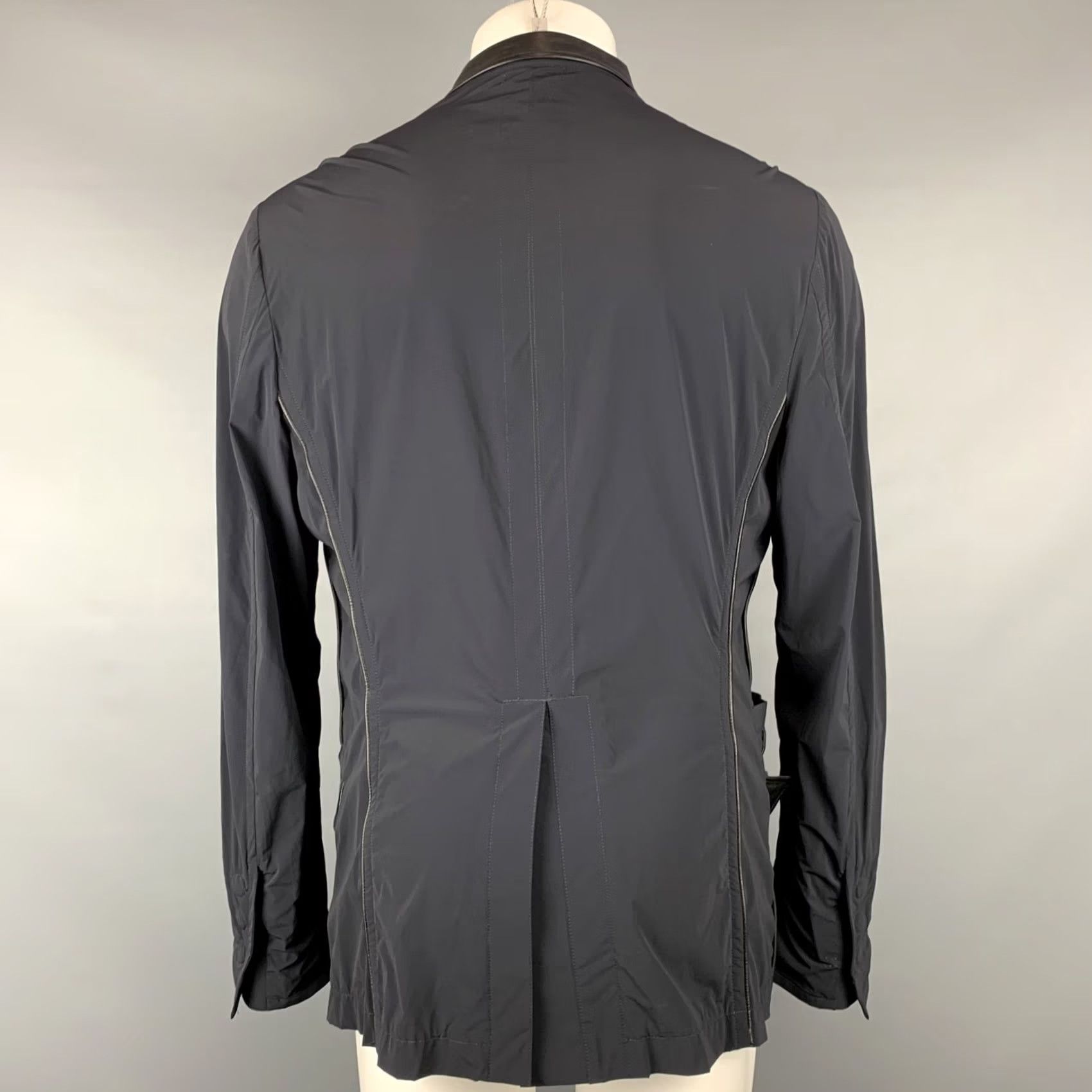 Giorgio Armani GIORGIO ARMANI Jacket Navy Nylon Blend Snaps Lightweight 42 Adult Mens IT 52 Chest 42 Navy Snaps Leather Trim Size US XS / EU 42 / 0 - 4 Thumbnail