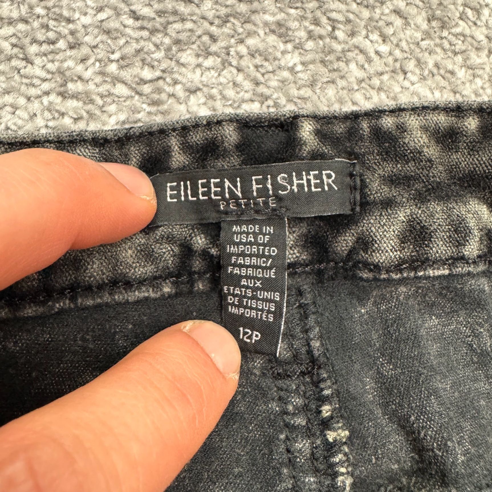 Eileen Fisher VINTAGE Eileen Fisher Womens Jeans Stretch Velour Acid Washed Black 12P High Rise 32x28 Streetwear Casual Size 34" / US 12 / IT 48 - 6 Thumbnail