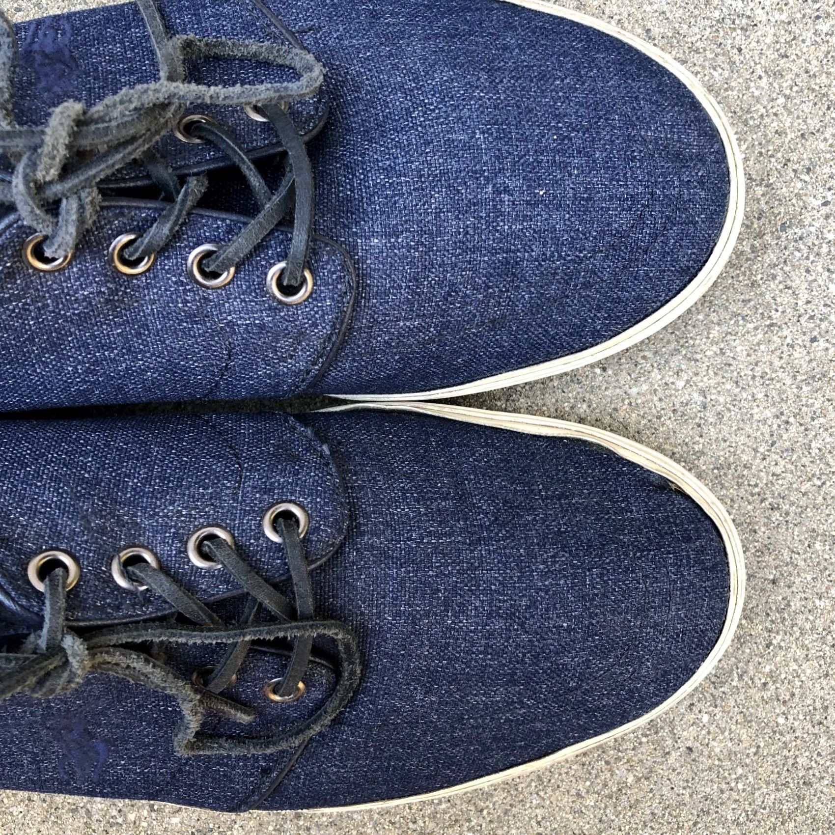 Ralph Lauren POLO RALPH LAUREN Faxon Low Shoes Mens 10.5 D Blue Canvas Sneakers Sneaker Casual Lace Up Size US L / EU 52-54 / 3 - 5 Thumbnail