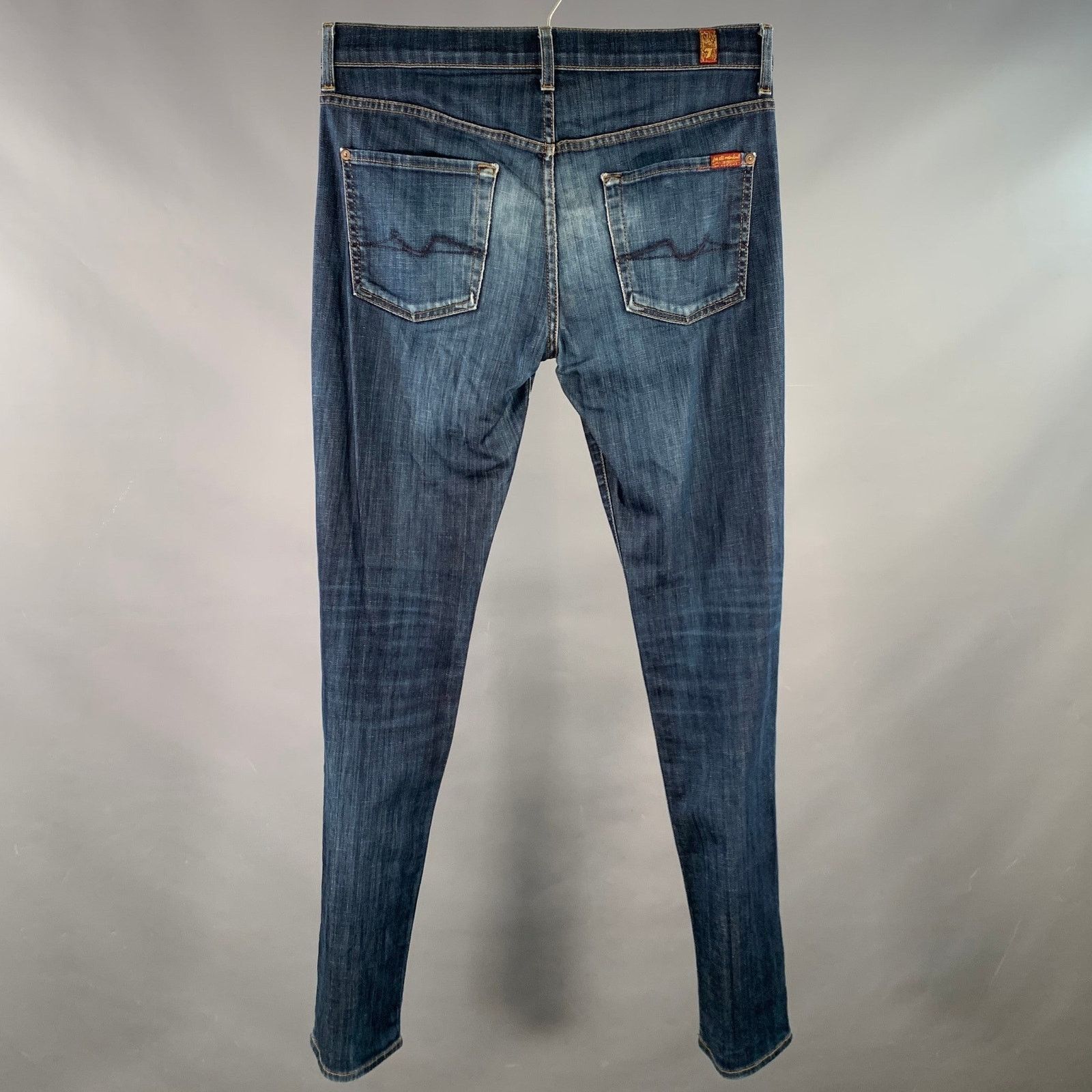 7 For All Mankind 7 FOR ALL MANKIND 30 Paxtyn Indigo Wash Denim Zip Fly Jeans Size US 30 / EU 46 - 2 Thumbnail