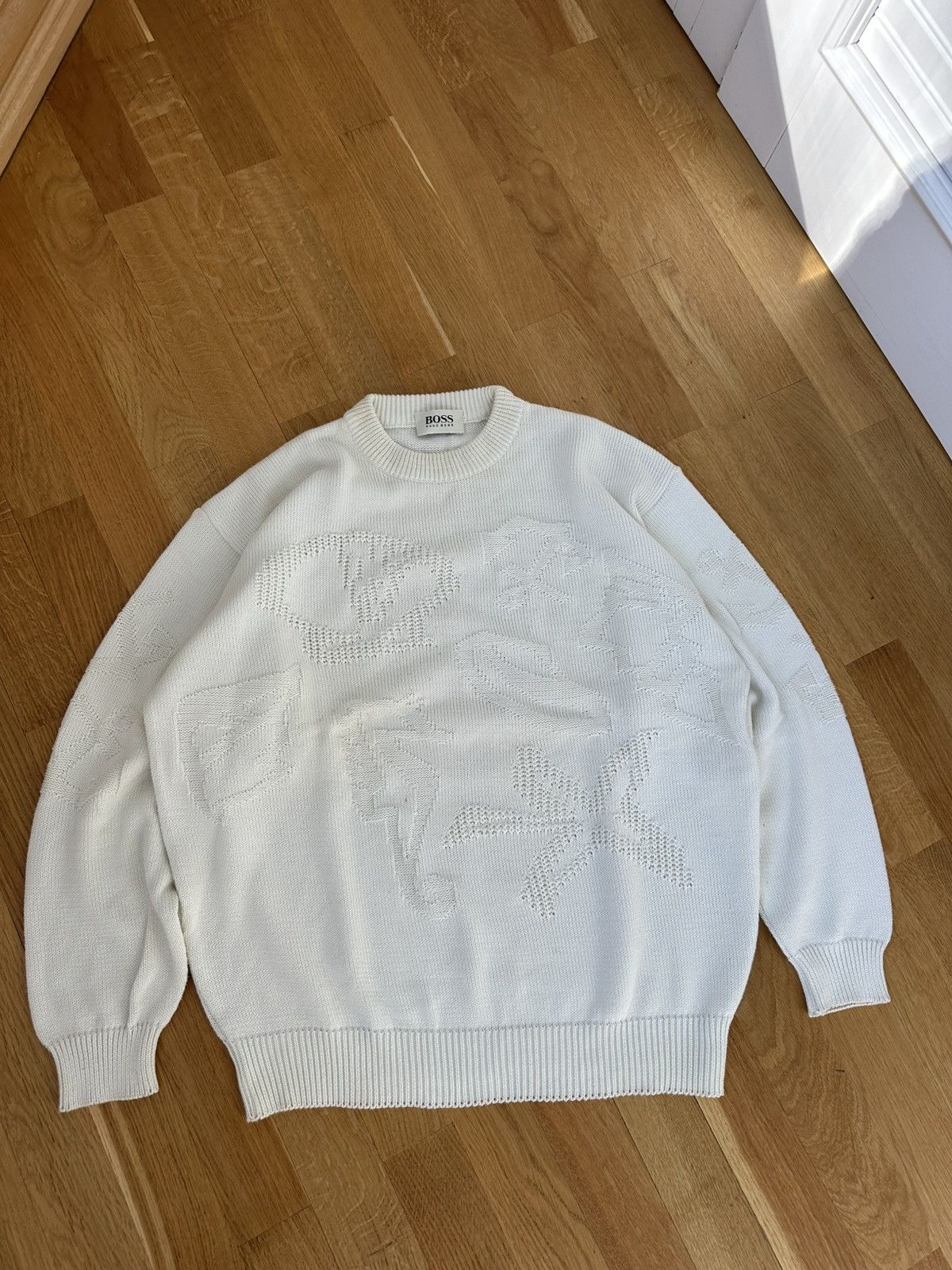Hugo Boss West Germany 90’s Hugo Boss Sea Embroidered Sweater Knit Size US L / EU 52-54 / 3 - 3 Thumbnail