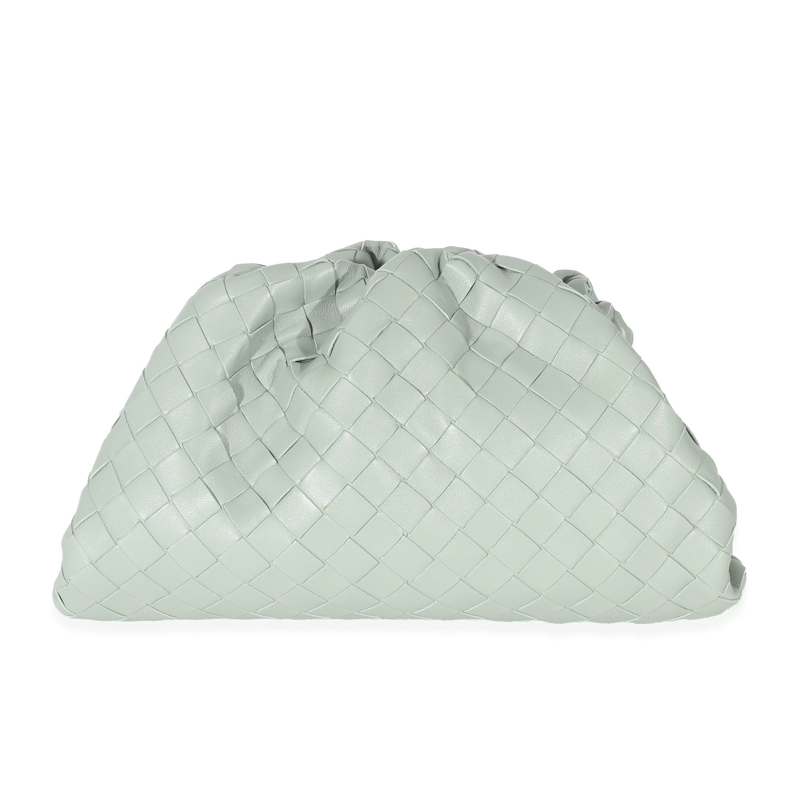 image of Bottega Veneta Sage Intrecciato Teen Pouch in Blue, Women's