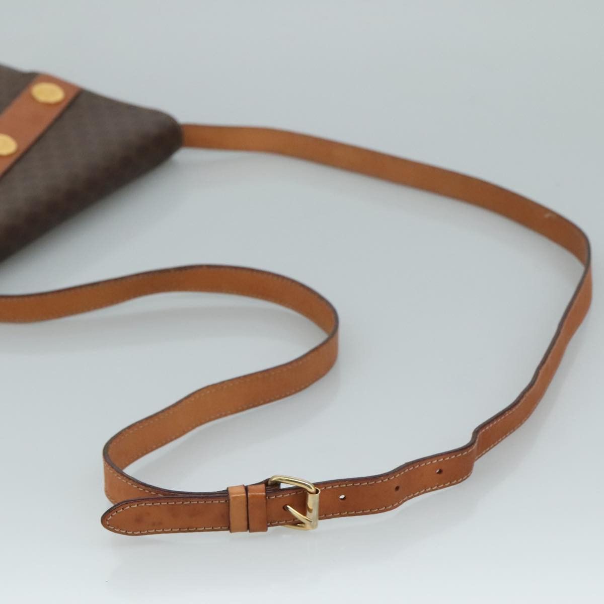 Celine CELINE Macadam Canvas Shoulder Bag Pvc Leather Gold Brown Size ONE SIZE - 7 Thumbnail