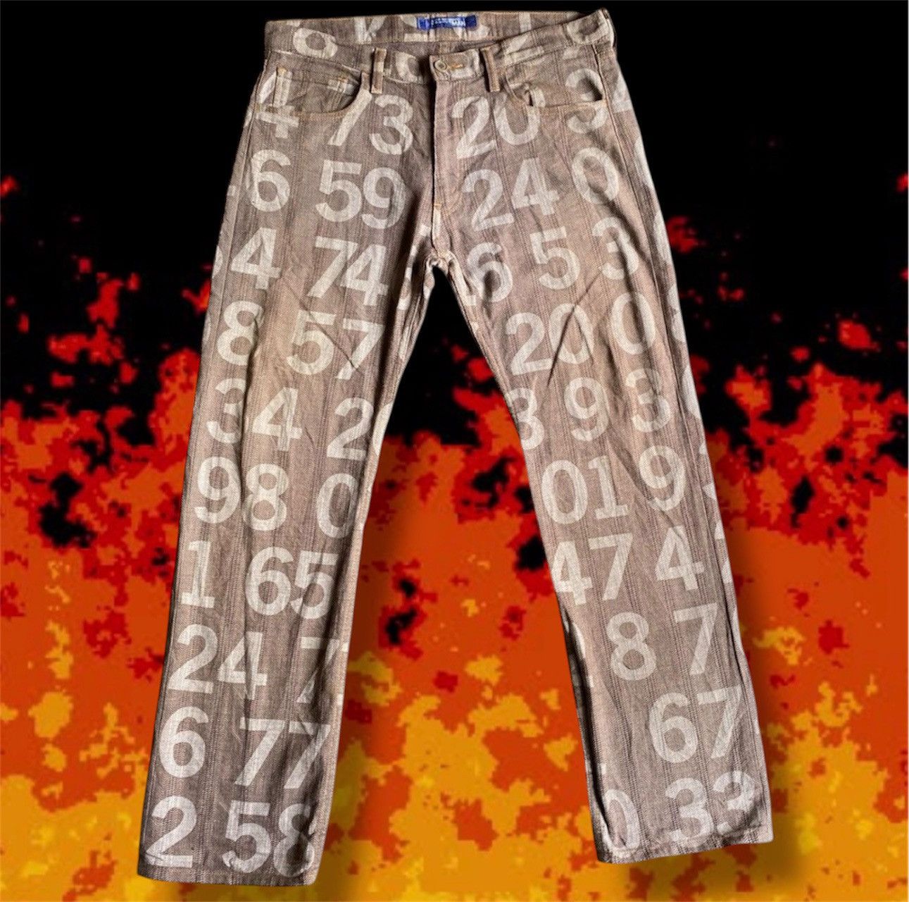Comme des Garcons SS03 Number Jacquard Denim Size US 32 / EU 48 - 1 Thumbnail