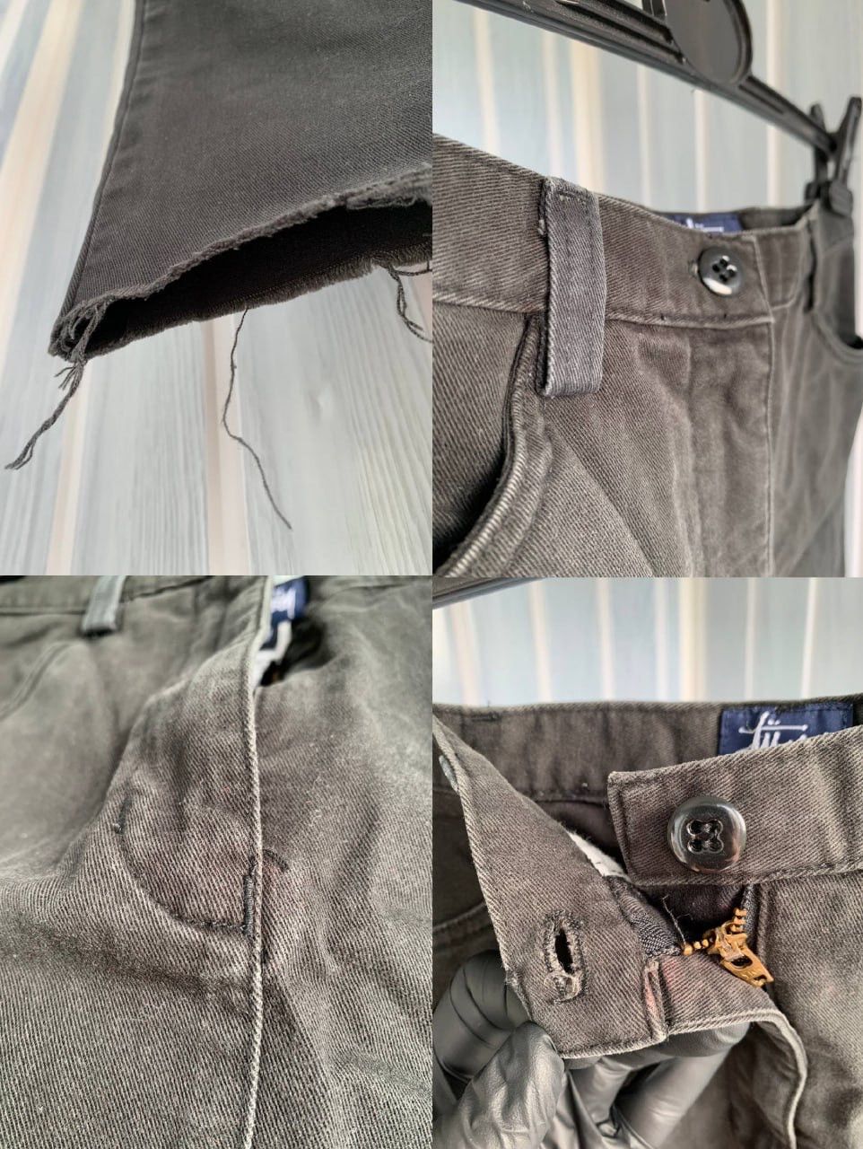 Stussy × Vintage Vintage Stussy Women Black Cotton Pockets Faded Midi Skirt Size 29" - 22 Thumbnail