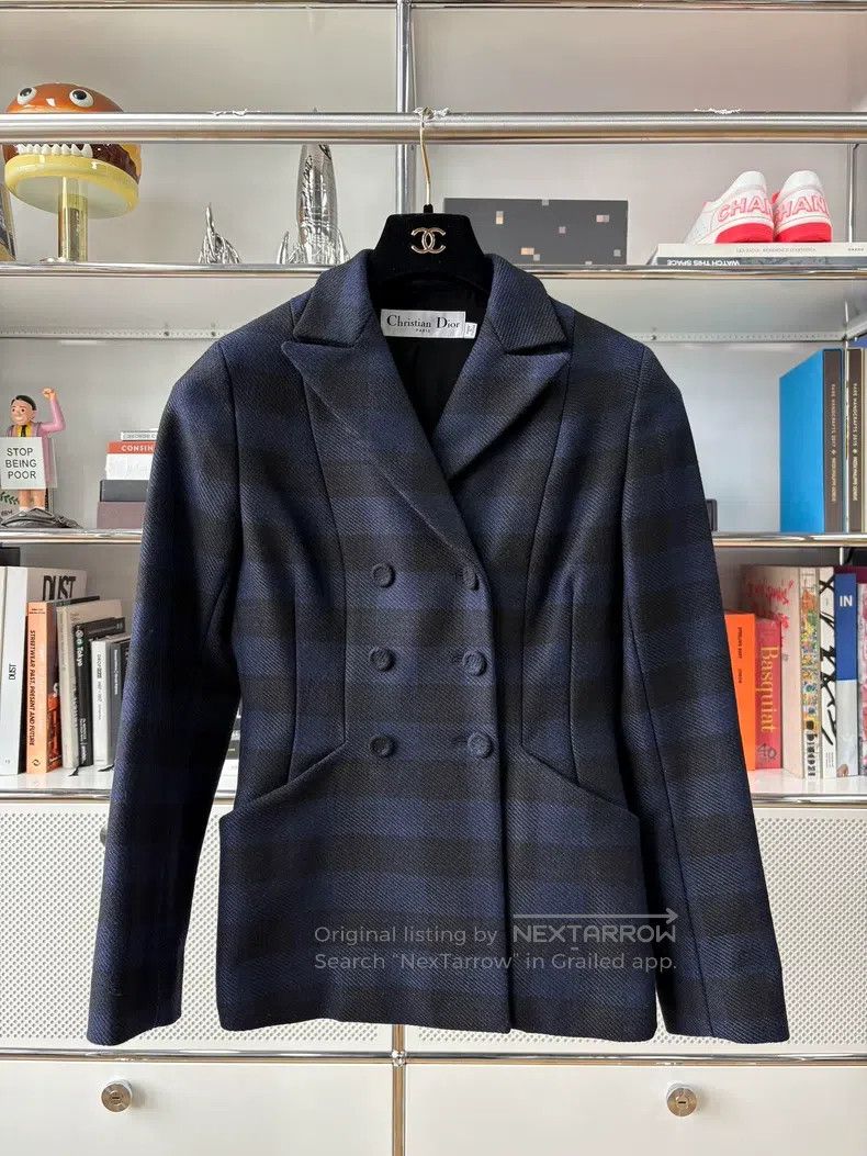 Dior Dior Blue and black plaid double-breasted suit jacket Size XS / US 0-2 / IT 36-38 - 2 Thumbnail