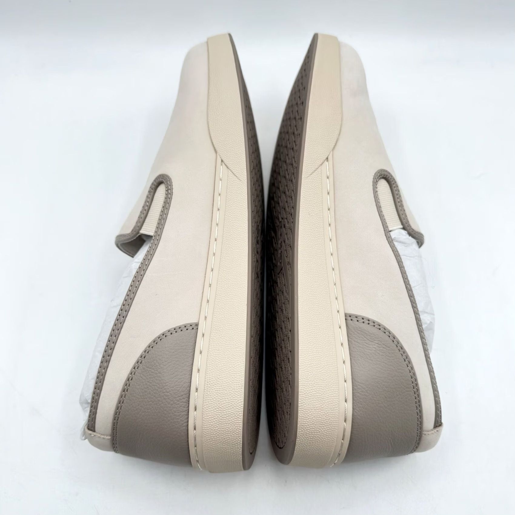 Vintage VINTAGE ABEO Encore Slip On Womens Flat 10 Taupe 2 Tone Comfort Ergonomic Slip-On Canvas Leather Outsole 2 Tone Taupe Women Men? Size ONE SIZE - 6 Thumbnail