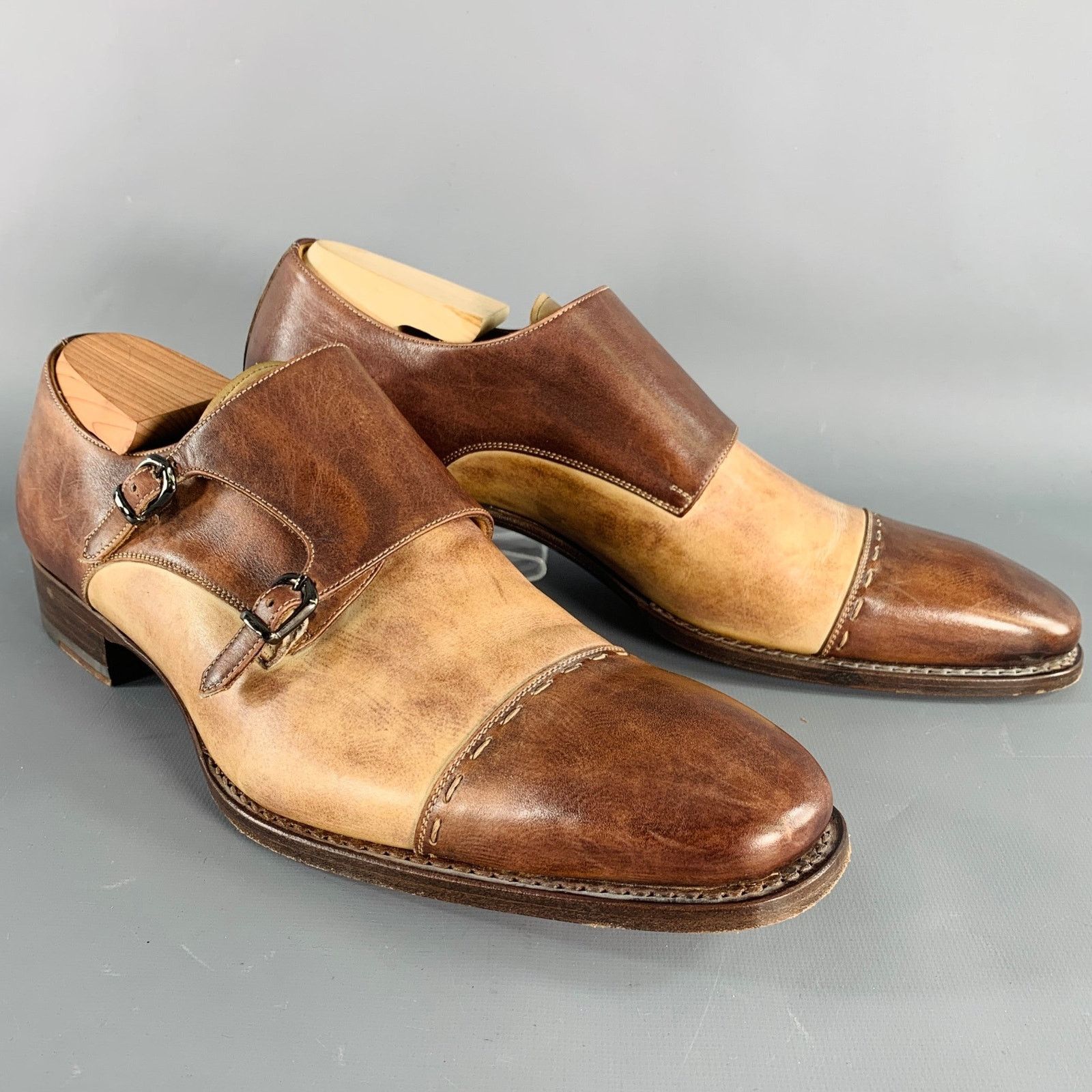 Other CALZOLERIA HARRIS Brown Monk Strap Loafers Size US 10.5 / EU 43-44 - 1 Thumbnail