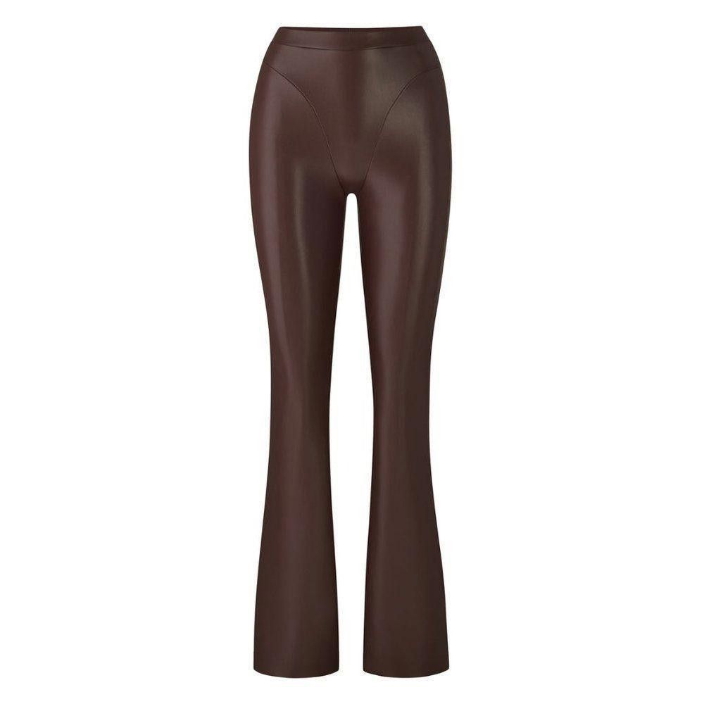 Designer CT1063a NWT SKIMS FAUX LEATHER BOOT CUT PANT-COCOA XL, 2X Size 40" / US 18 - 1 Thumbnail