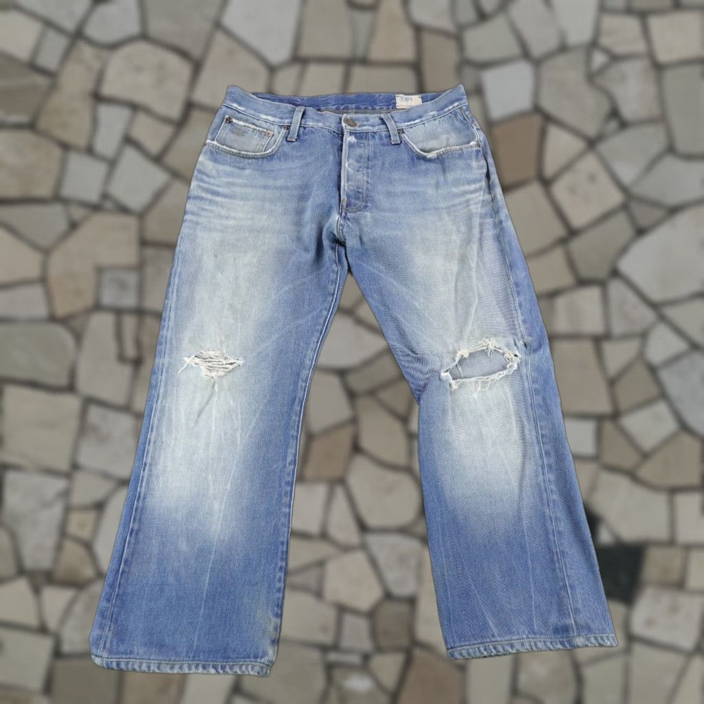 G-Star G-Star 3301 Jeans - Denim Bootcut Distressed Button Fly - Mens 34x26 Blue Denim Size US 33 - 1 Thumbnail