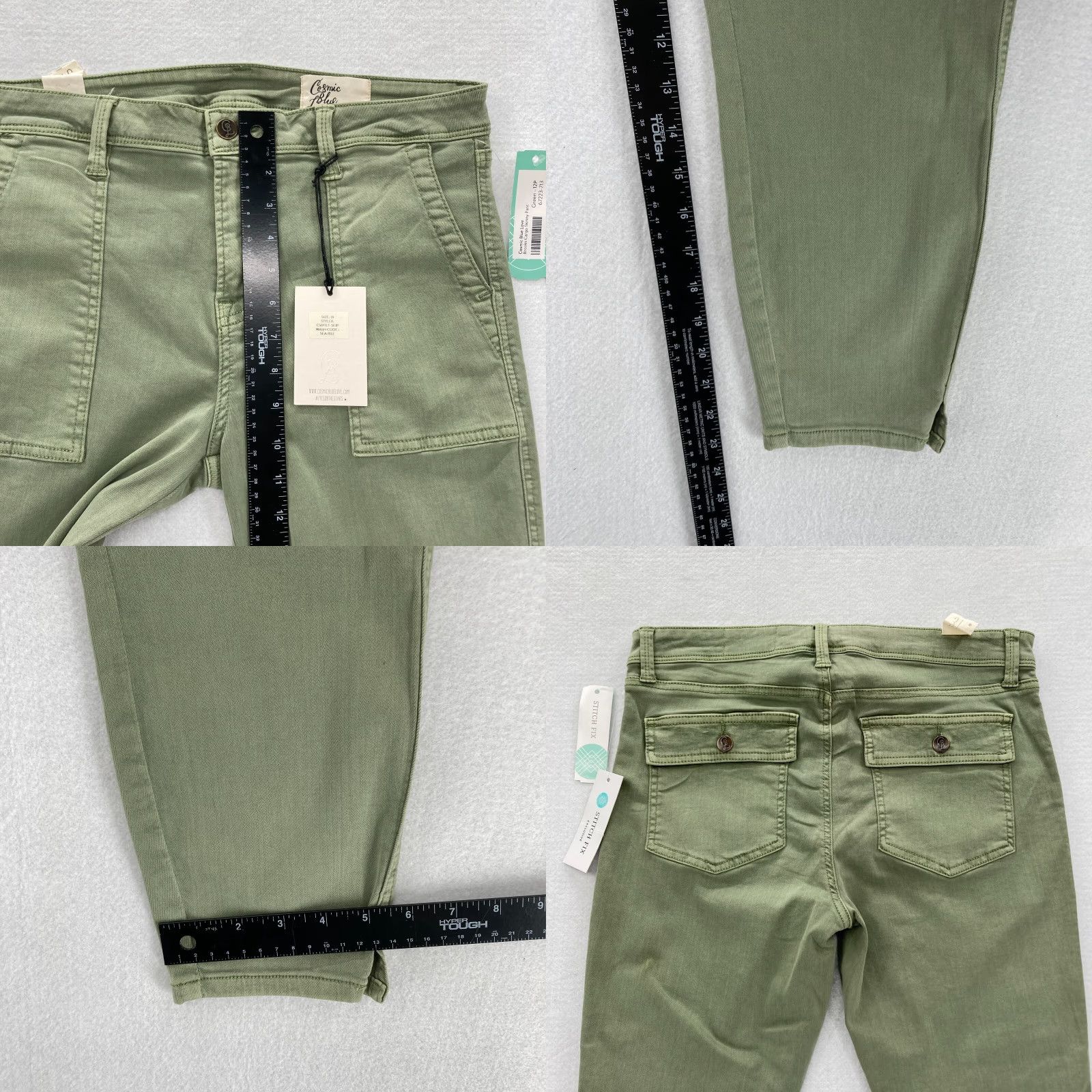 Brooks Cosmic Blue Love Brooks Cargo Skinny Pant Women's 12P Petite Green Cargo Pants Slim Rise Mid 8.5-10.5 in Inseam 23 in XS? Size 34" / US 12 / IT 48 - 8 Thumbnail