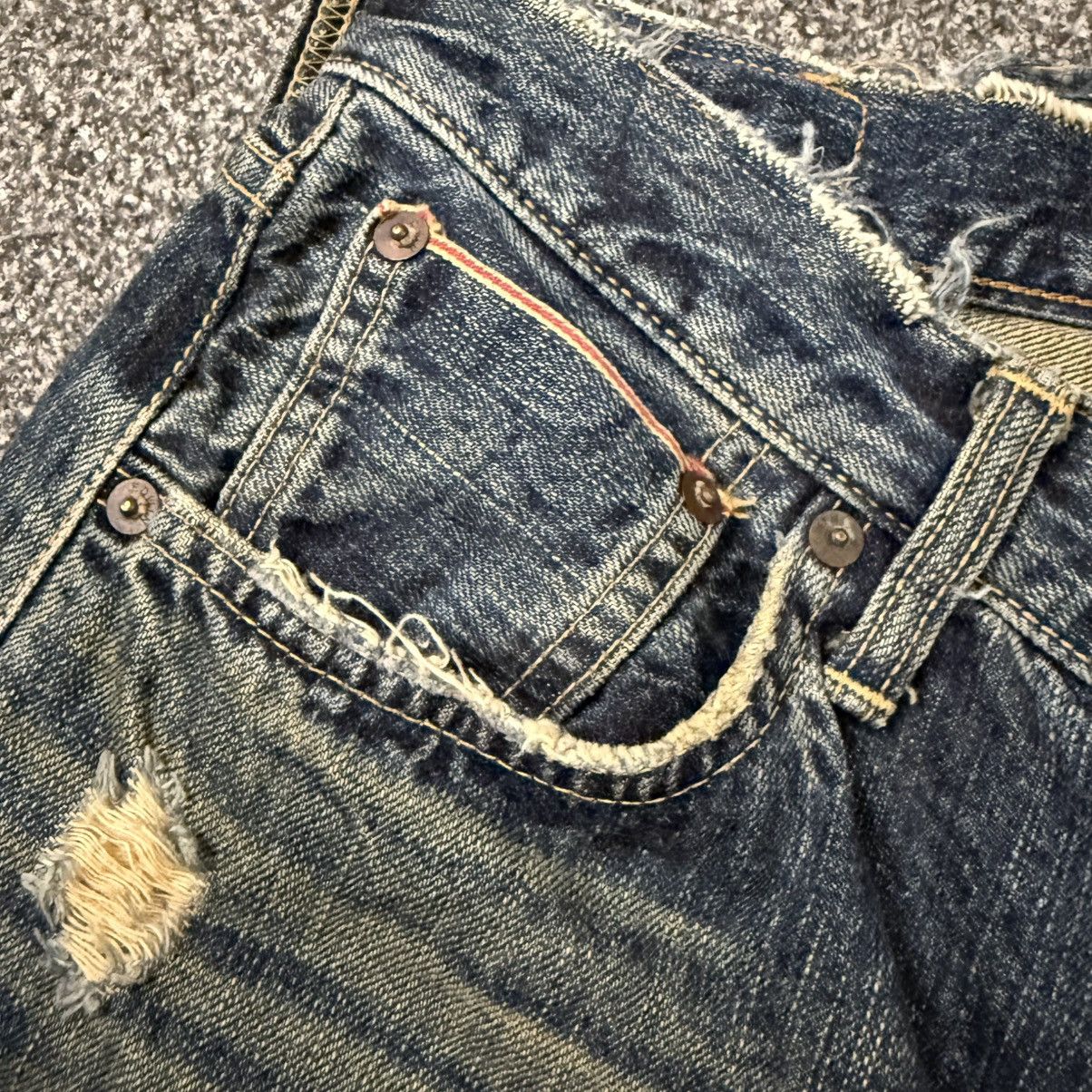 If Six Was Nine Vtg Archival Selvedge Edwin 505s Thrashed Distressed Mud Size US 29 - 12 Thumbnail
