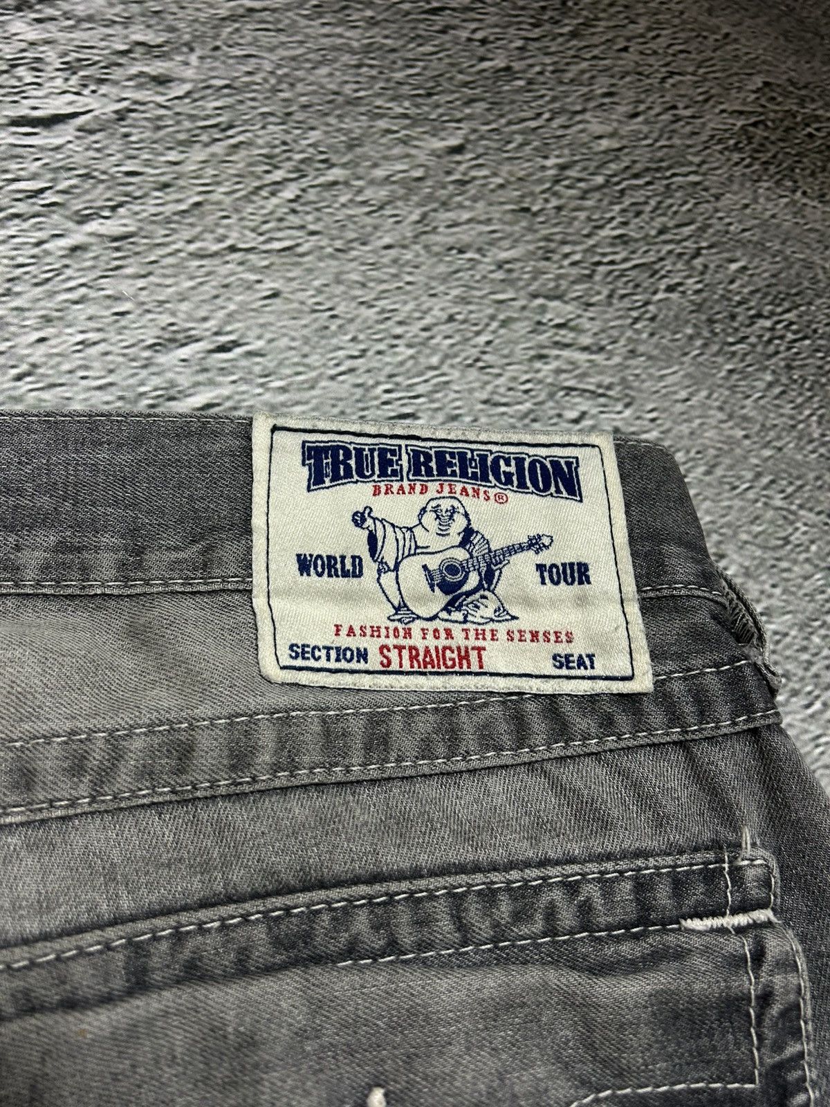 True Religion True Religion vintage grey jeans rope white stitching Ricky Size US 36 / EU 52 - 3 Thumbnail