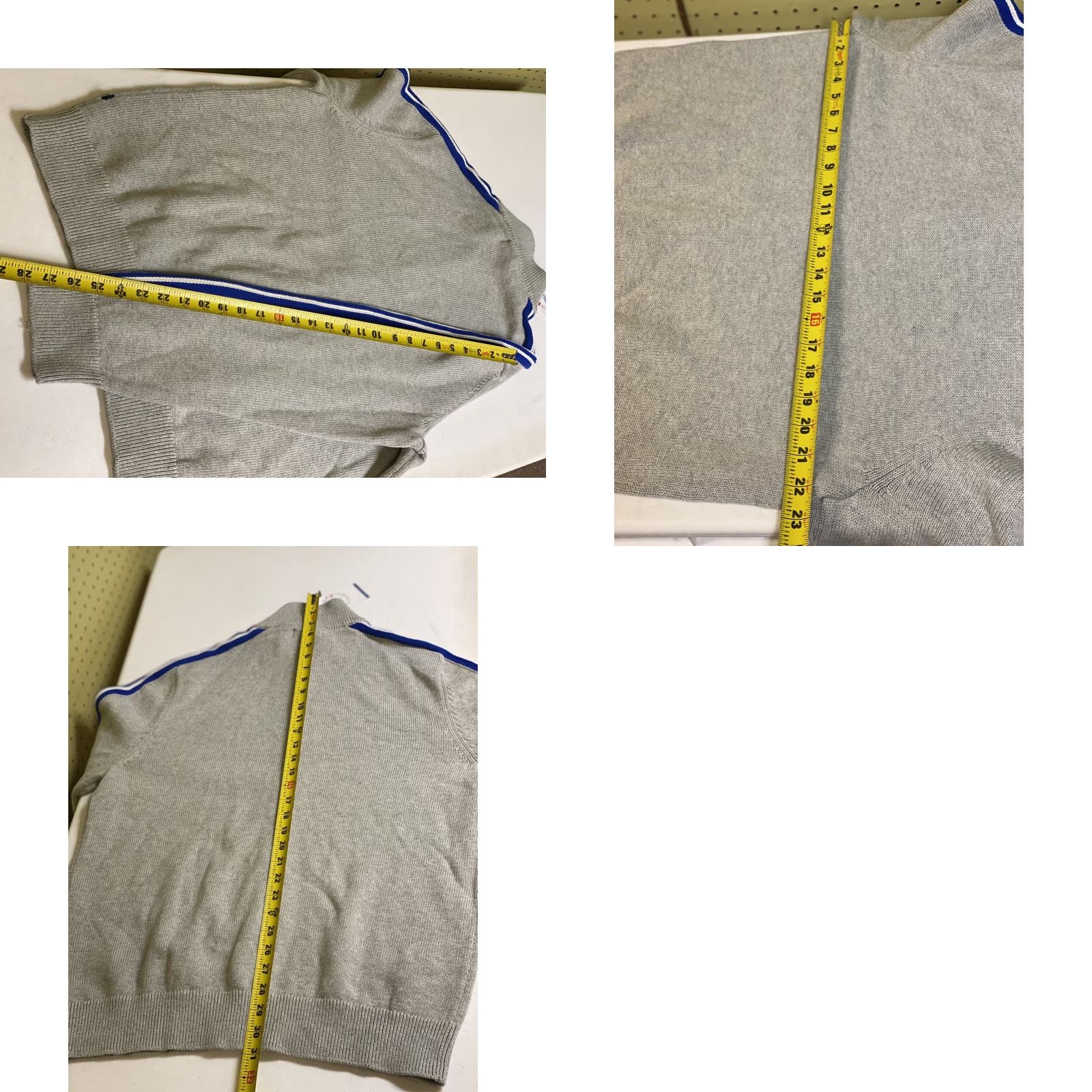 Nautica Nautica Men’s Large Gray Full Zip Sweater Racing Stripe Blue Sail NWT New Size US L / EU 52-54 / 3 - 8 Thumbnail
