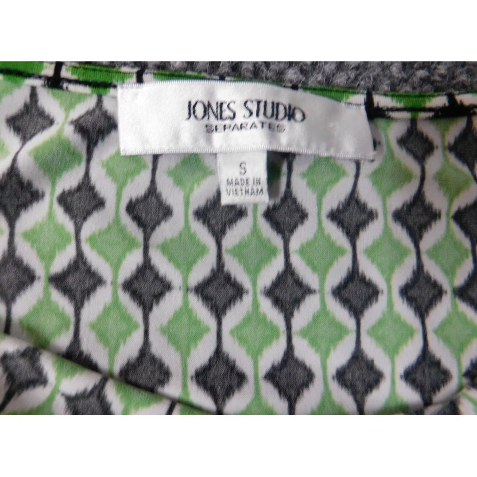 Vintage Jones Studio Blouse Women's S Black Collared Sleeveless Pullover Button Polyester Basic Casual Regular Down Fabric Vintage No Size S / US 4 / IT 40 - 4 Thumbnail