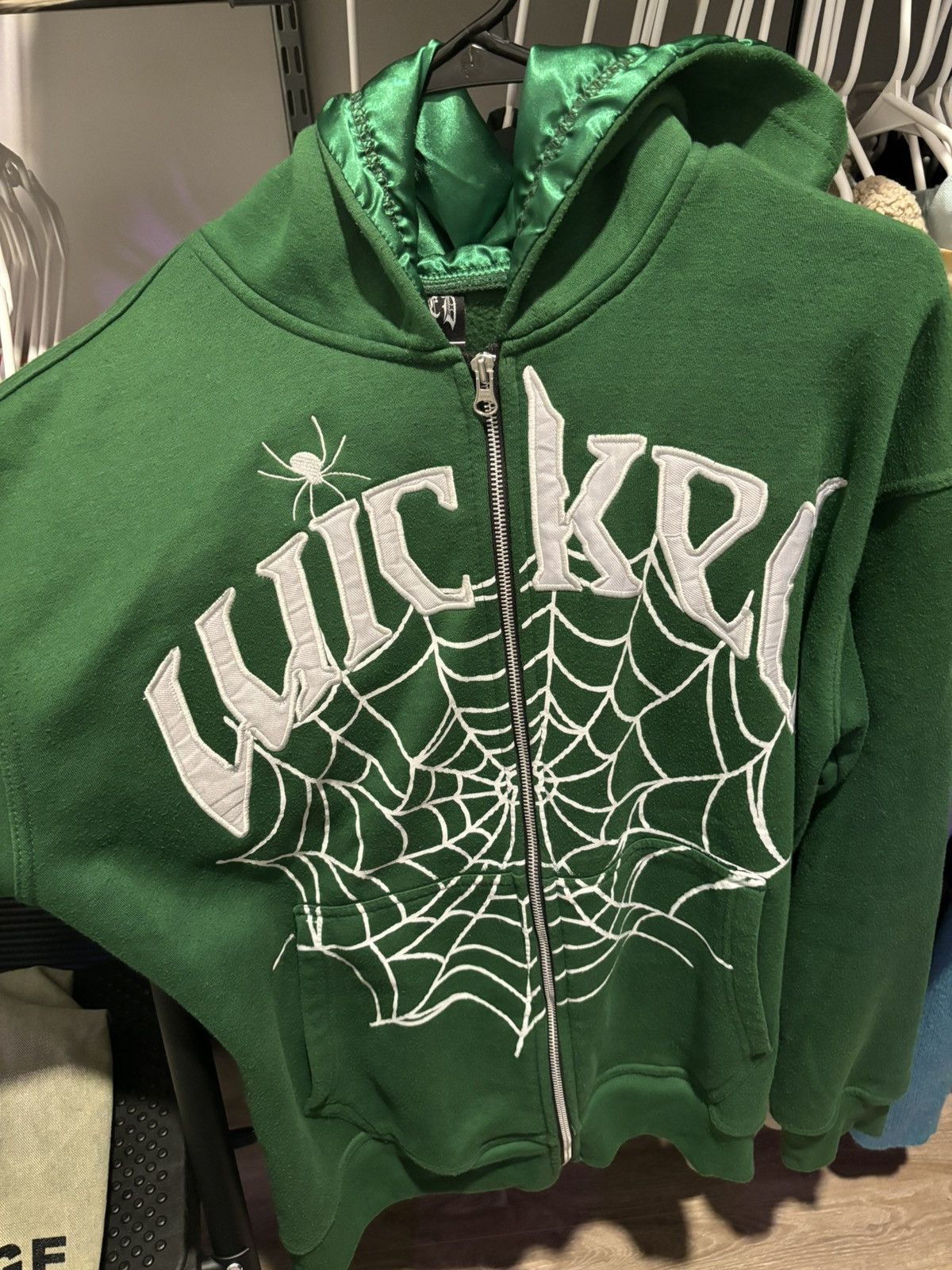 image of Wicked Clothing Wicked Zip Up in Green, Men's (Size Large)