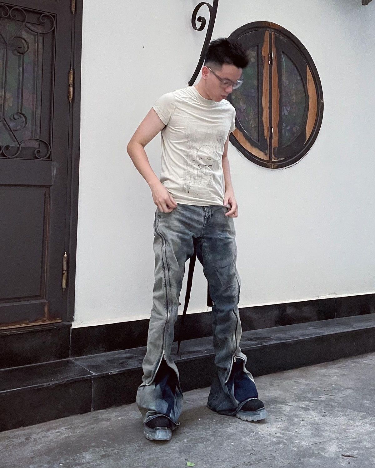image of Rick Owens Mineral Bolan Banana in Mineral Blue, Men's (Size 28)