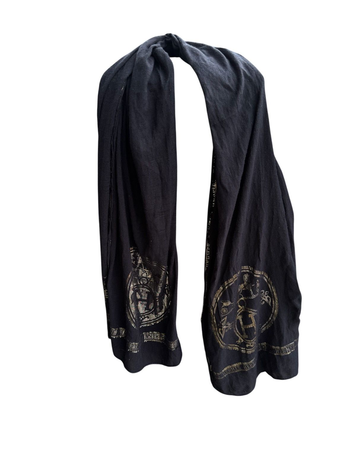Hermes Hermes Paris Black Silk Scarf Size ONE SIZE - 3 Thumbnail
