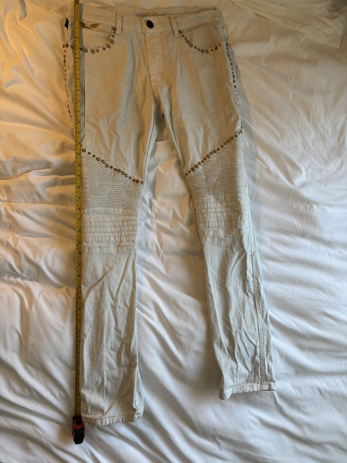Robins Jeans Robin’s Jeans white studded rhinestone skinny jeans 30x30 Size US 30 / EU 46 - 4 Thumbnail