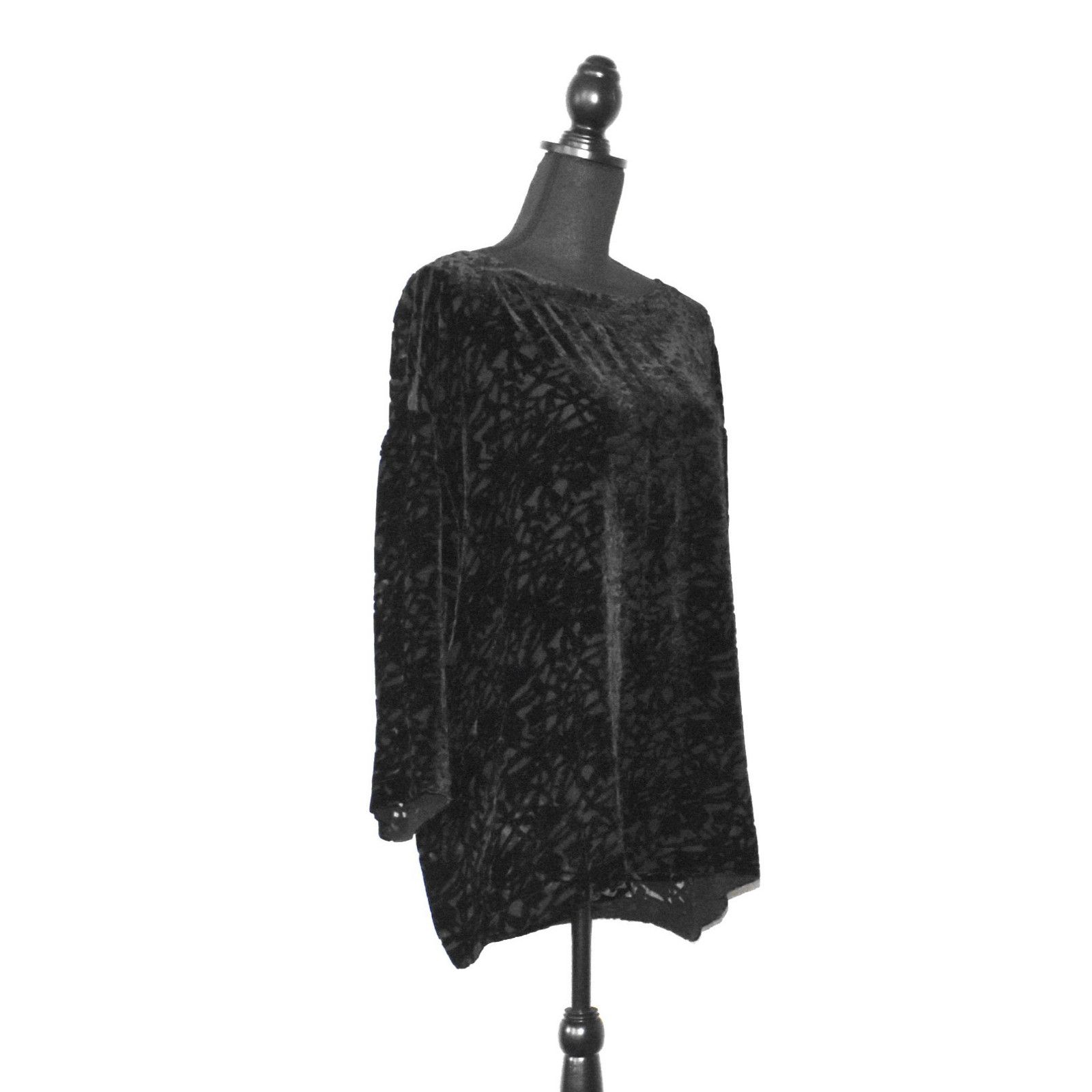 Eileen Fisher EILEEN FISHER Luxurious Vines Burnout Velvet Tunic Top Sz M Size M / US 6-8 / IT 42-44 - 3 Thumbnail
