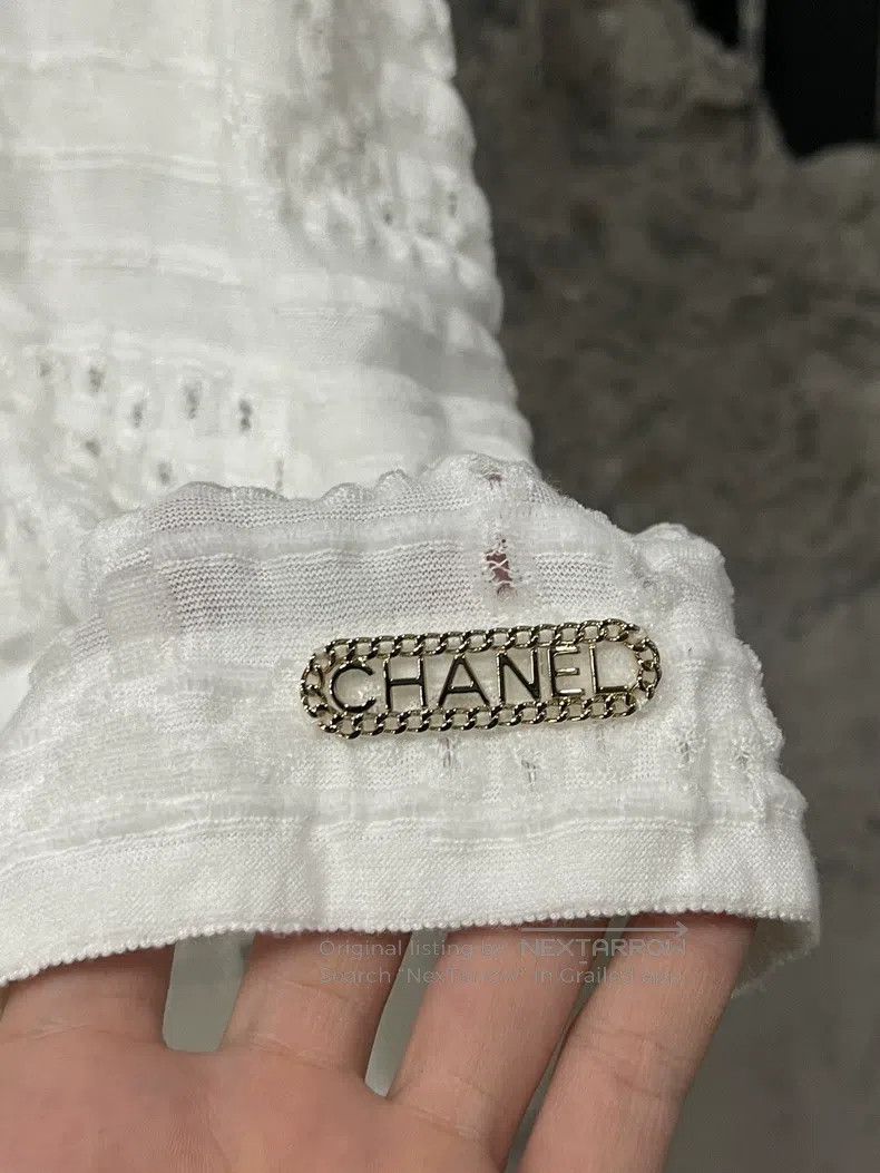 Chanel Chanel White hollow logo short sleeves Size M / US 6-8 / IT 42-44 - 5 Thumbnail