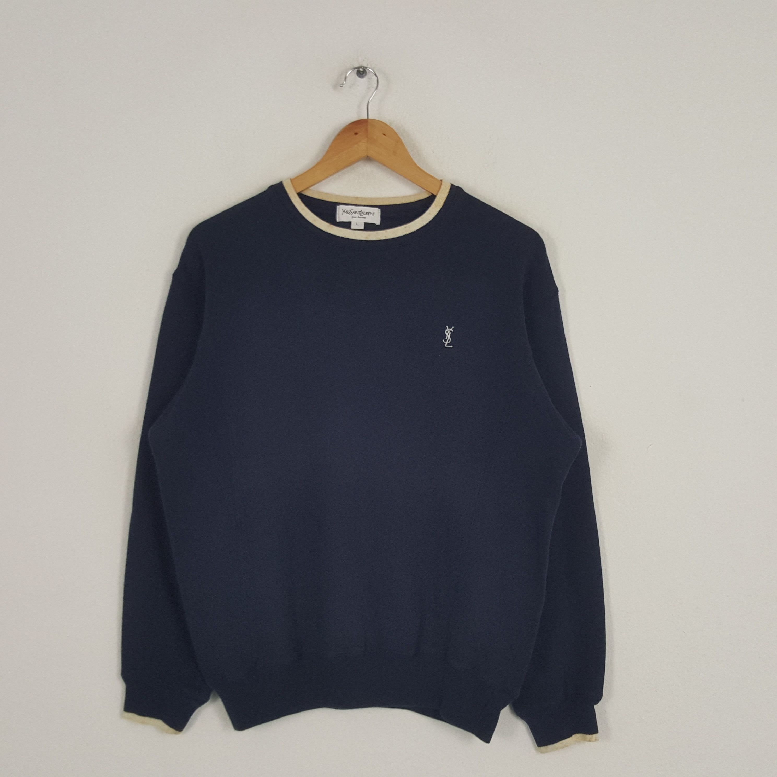 Vintage × Yves Saint Laurent Vintage Yves Saint Laurent Italian Brand Sweatshirt Size US M / EU 48-50 / 2 - 1 Thumbnail