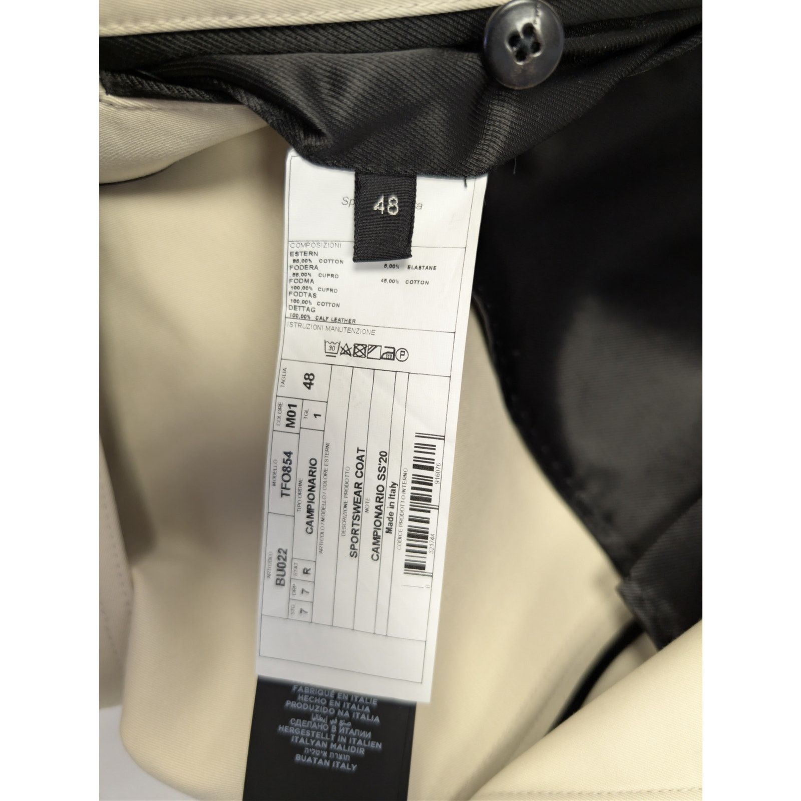 Tom Ford o1rshd1 CC20 Sportswear double-breasted leather coat White Size US M / EU 48-50 / 2 - 18 Thumbnail