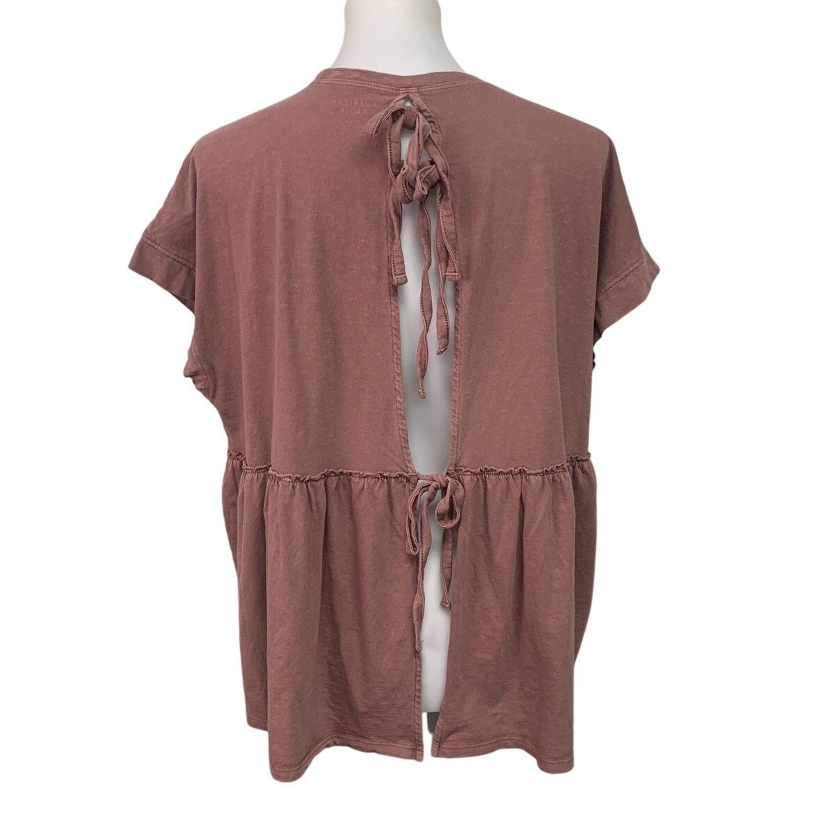 American Eagle Outfitters New American Eagle Womens Medium Short Sleeve Back Tie Top Size M / US 6-8 / IT 42-44 - 4 Thumbnail