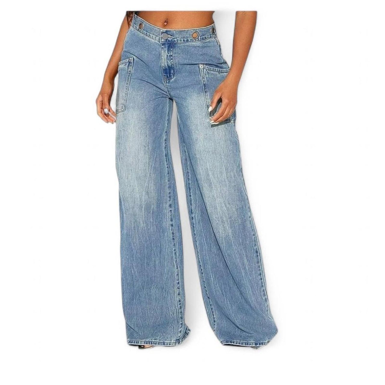 Fashion Nova Fashion Nova Women’s High Waisted Wide Leg Jeans NWT - 11 Size 32" / US 10 / IT 46 - 1 Thumbnail