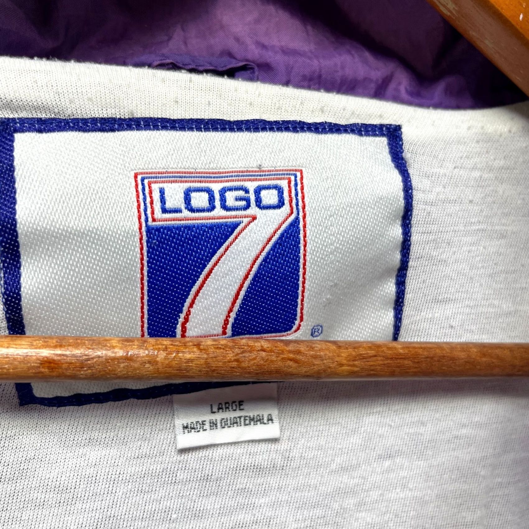 Logo 7 VINTAGE 90s Brickyard 400 NASCAR Racing Jacket Large Mens Windbreaker Nike Air Logo Purple Solid Reversible Hooded Size US L / EU 52-54 / 3 - 6 Thumbnail