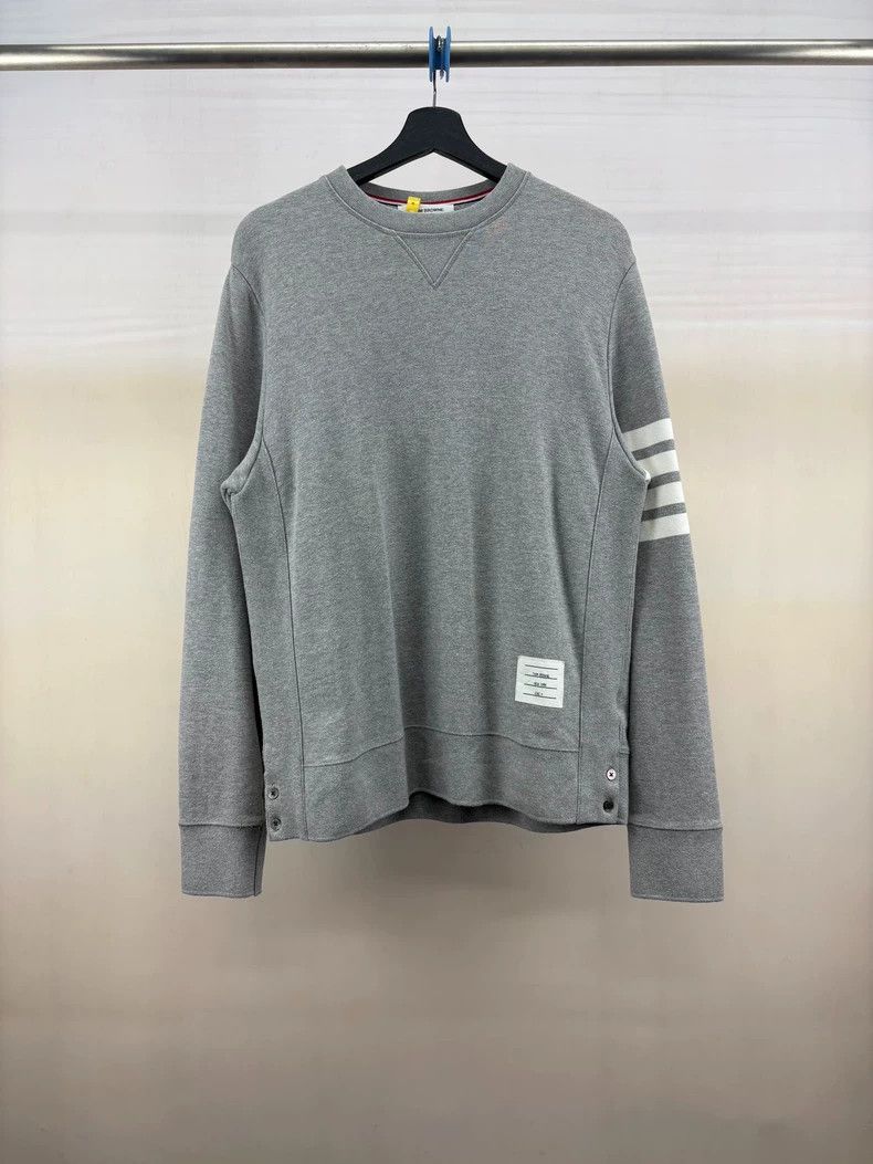 Thom Browne Thom Browne 4-Stripe Gray Sweatshirt - dmc Size US XL / EU 56 / 4 - 1 Thumbnail