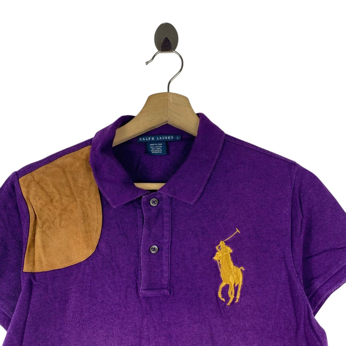 Polo Ralph Lauren Vintage POLO RALPH LAUREN Pony Patchwork Wool Tee Shirt Top Size L / US 10 / IT 46 - 4 Thumbnail
