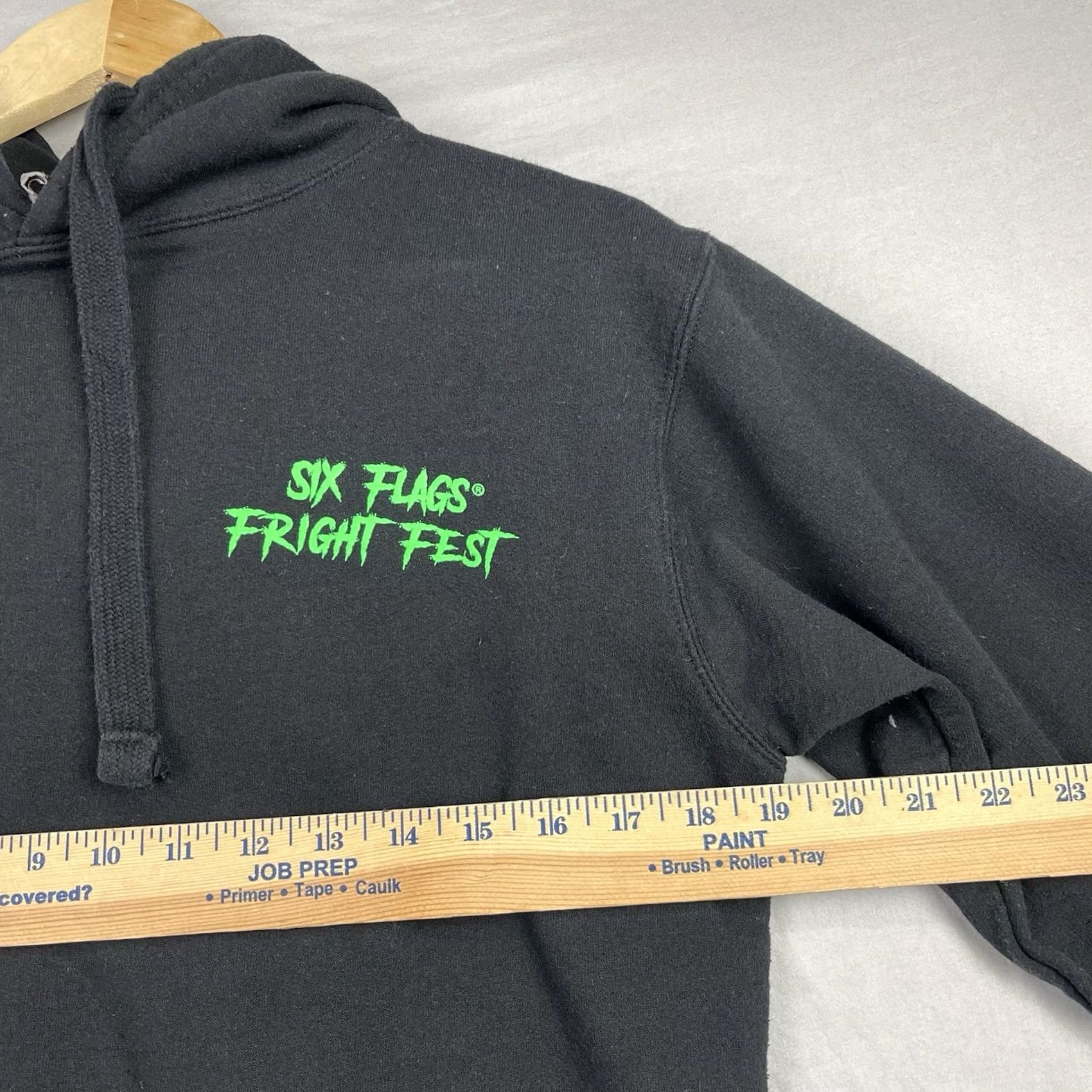 Vintage Fright Fest Hoodie Six Flags Mens Small Black Horror Sweatshirt Size US S / EU 44-46 / 1 - 7 Thumbnail