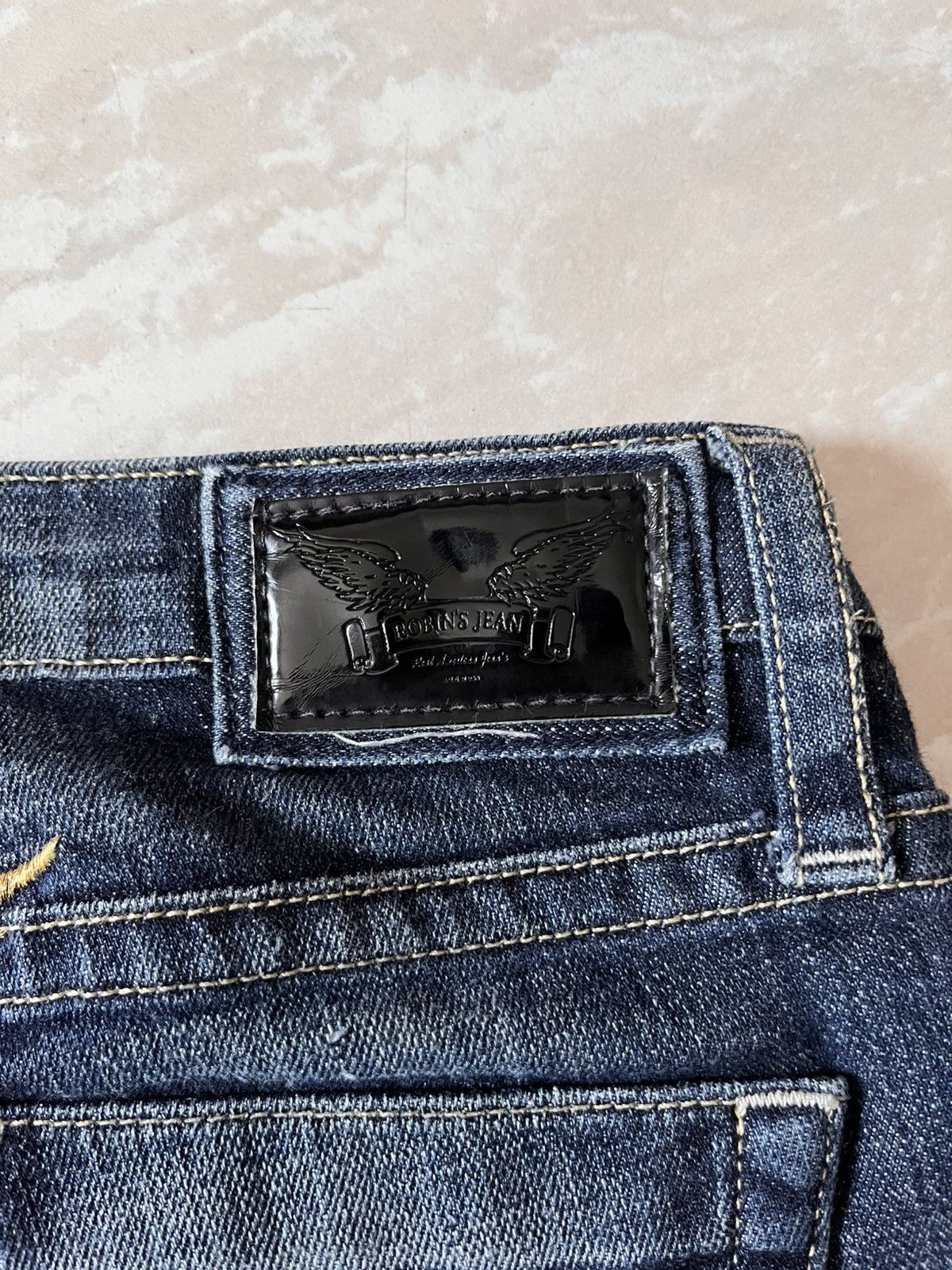 Robins Jeans Vintage Robins Jean Pants Big Logo Jeans Rare Luxury Flared Size 29" - 5 Thumbnail
