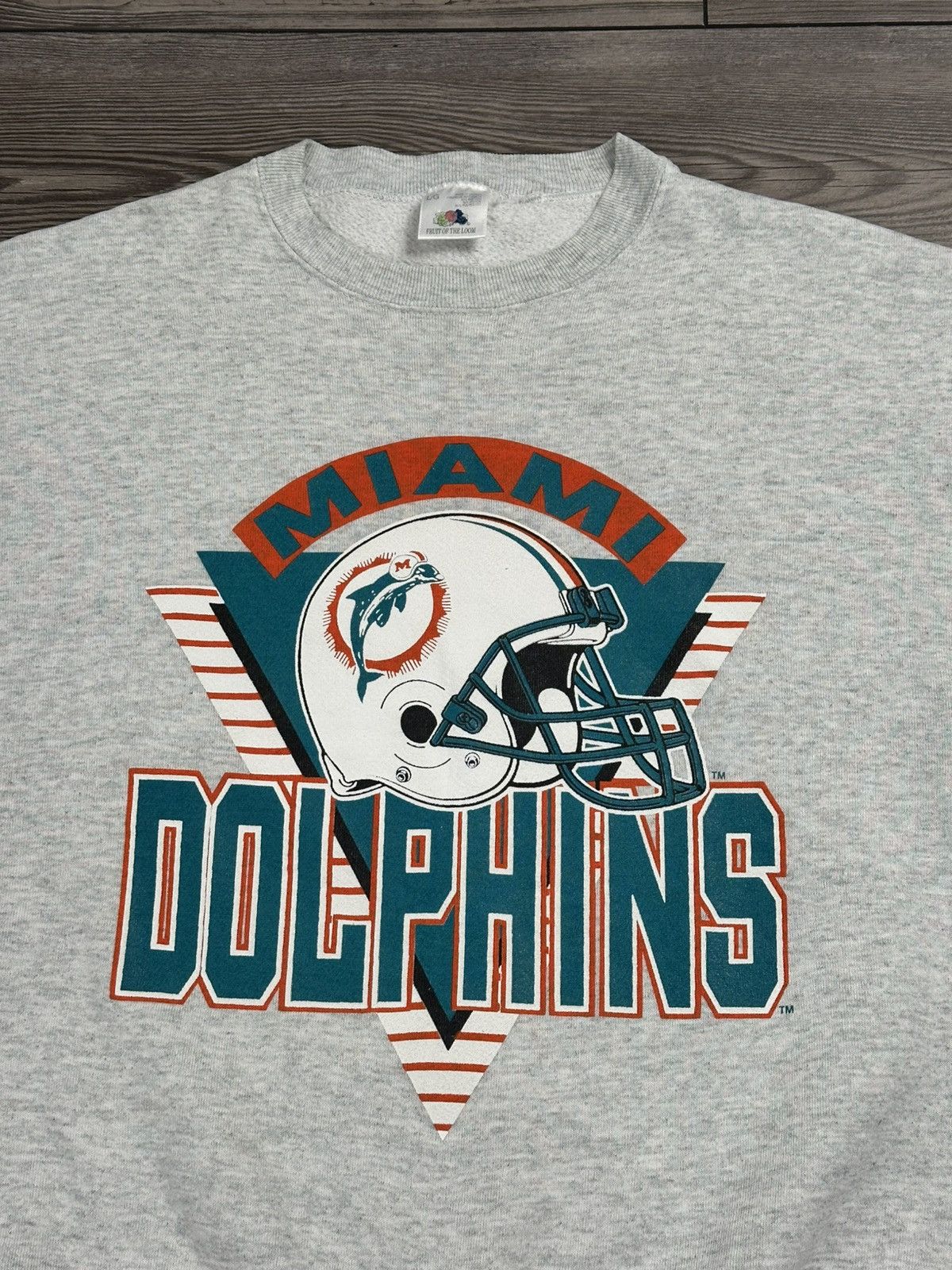 Fruit Of The Loom × Vintage Vintage 90’s Miami Dolphins Crewneck Size US M / EU 48-50 / 2 - 2 Thumbnail