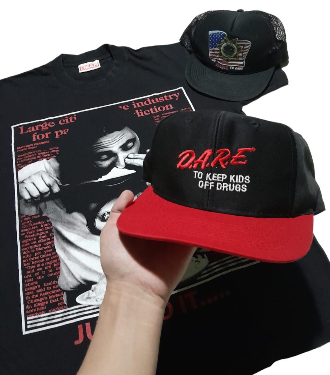 Band Tees Vintage Dare "To keep kids off drugs" Hat Size ONE SIZE - 1 Thumbnail