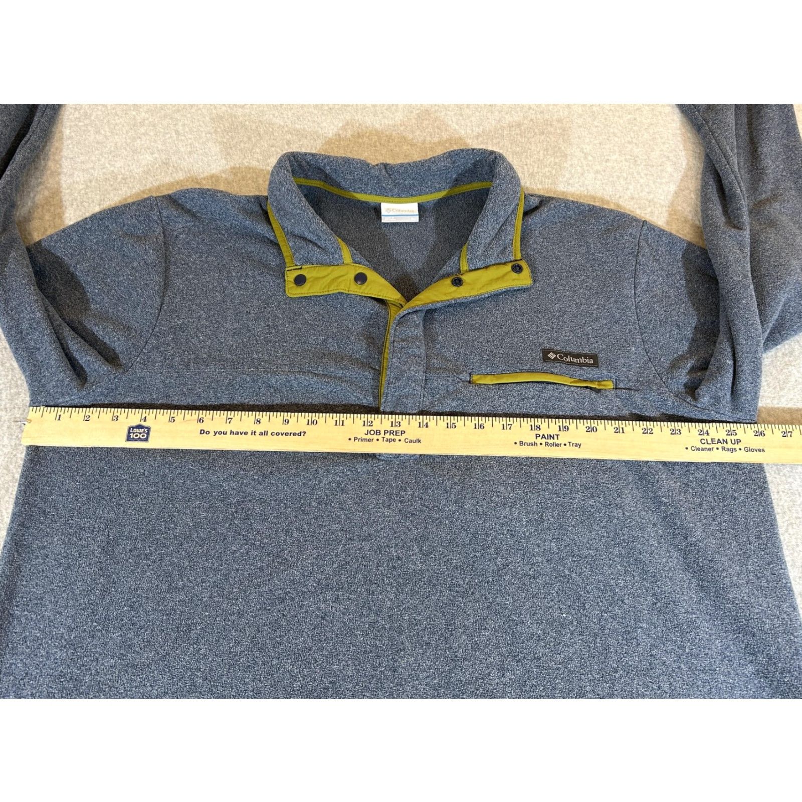 Vintage Columbia Sweater Men XL fleece Pullover Jacket Hiking Mountain Side Gray Mock Neck 1/4 Snap Pockets Logo Zipper Size US XL / EU 56 / 4 - 3 Thumbnail