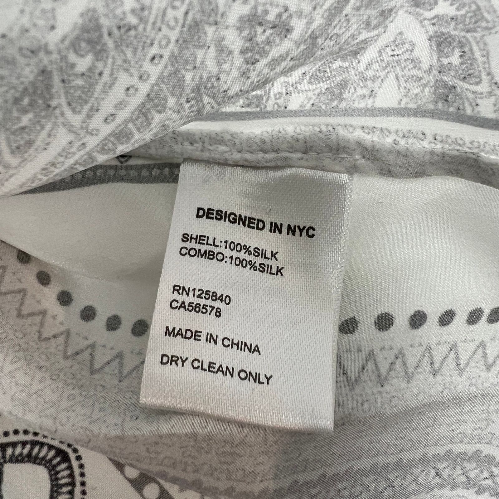INTERMIX Intermix Silk Printed Top Blouse Paisley Stripes Black White Size M / US 6-8 / IT 42-44 - 8 Thumbnail