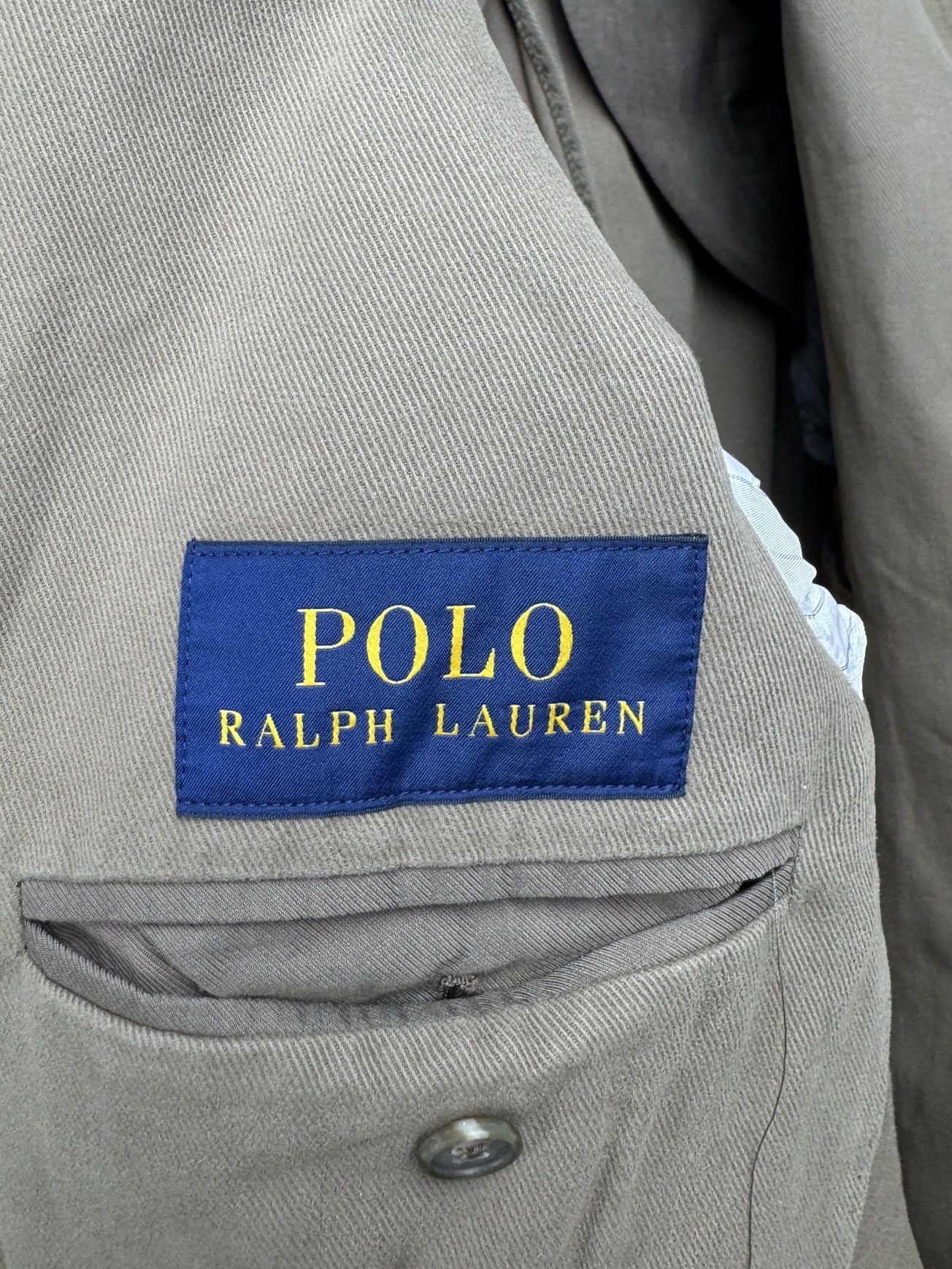 Polo Ralph Lauren Polo Ralph Lauren made in Italy beige 3 button blazer cotton Size 38R - 9 Thumbnail