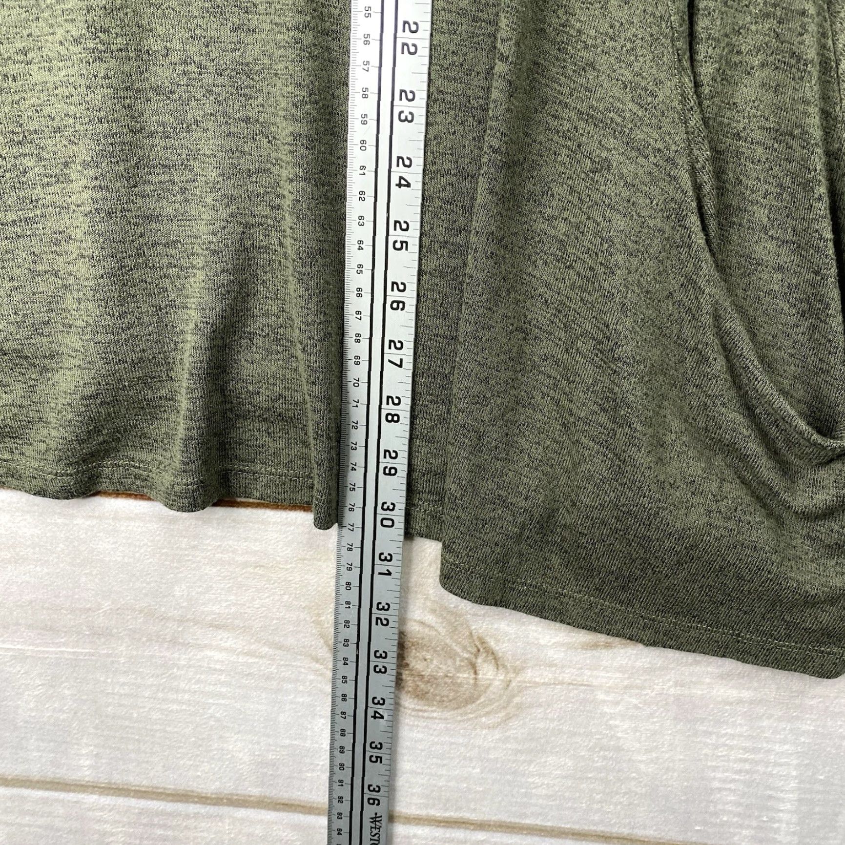Vintage Maurices Tunic Blouse 1X Green Space Dye Knit Pockets Stretch Relaxed Size XL / US 12-14 / IT 48-50 - 6 Thumbnail