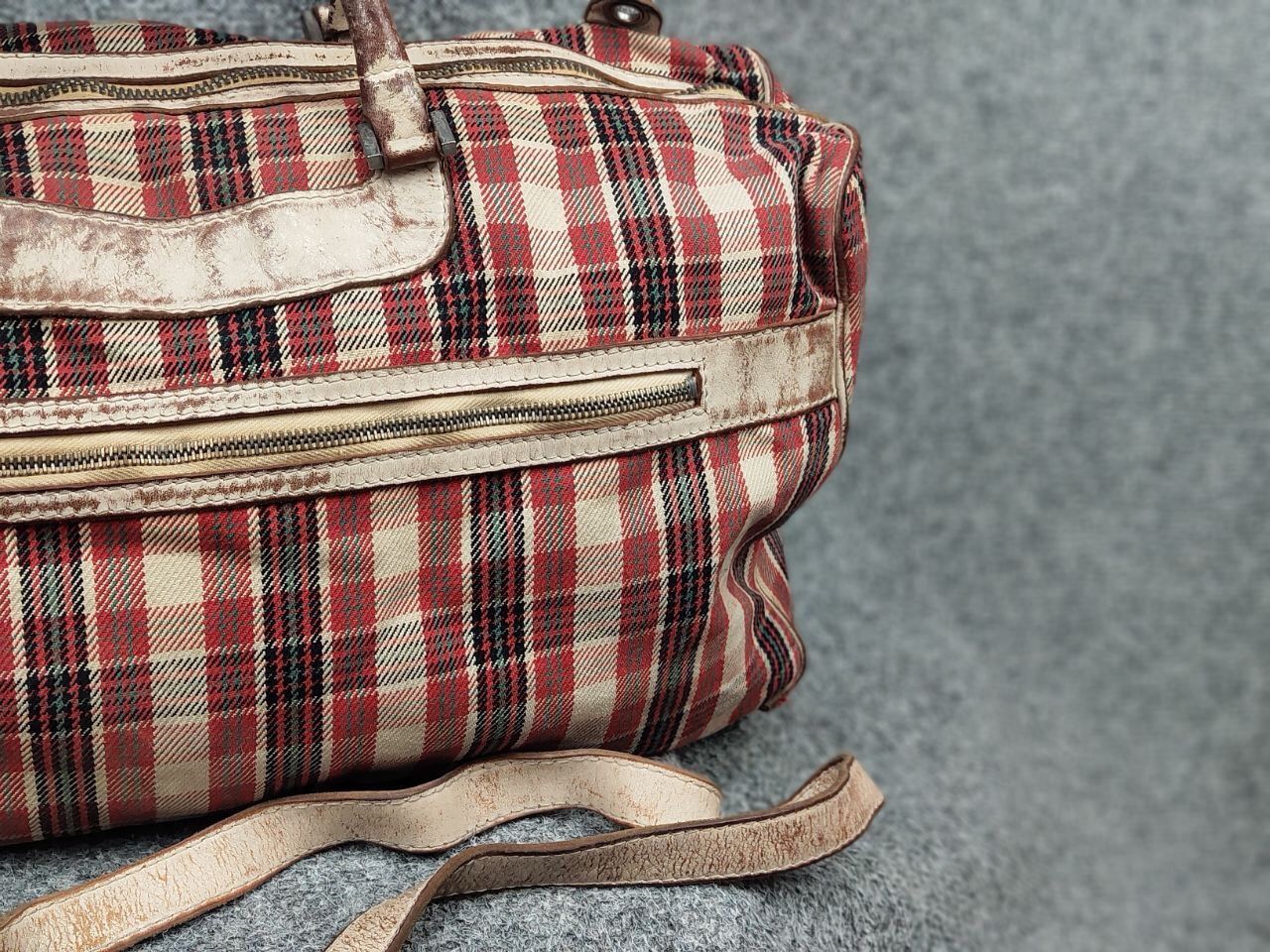 numero 10 Numero 10 Design Monzeglio tartan travel Canvas Leather Bag Size ONE SIZE - 6 Thumbnail