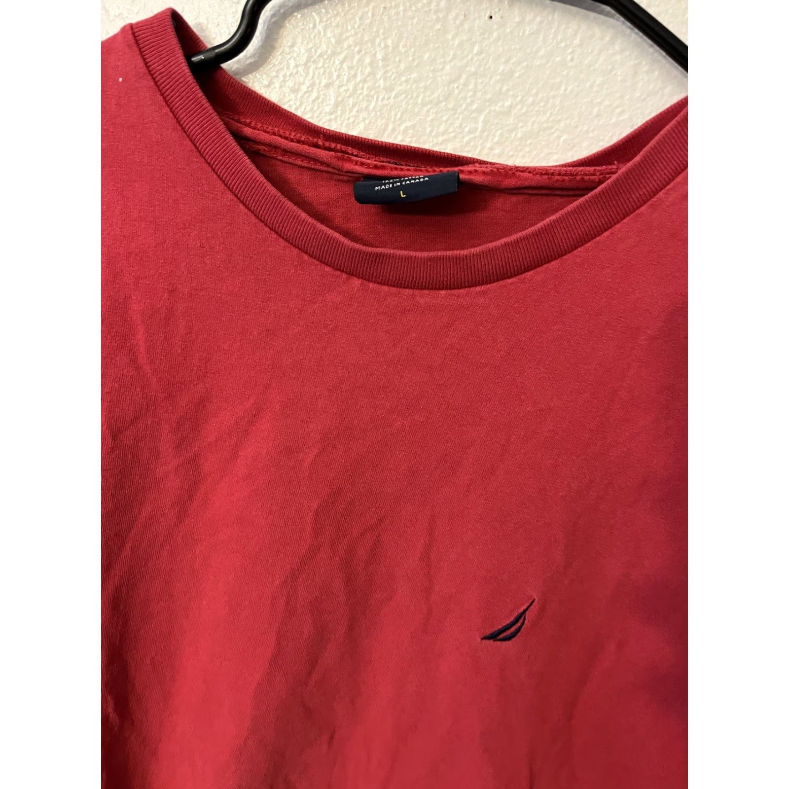 Nautica VINTAGE Nautica Short Sleeve T-Shirt Logo Red Size L Men’s Cotton Knit Crew Neck Nautical Shirt 90sPrime Era Size US L / EU 52-54 / 3 - 2 Thumbnail