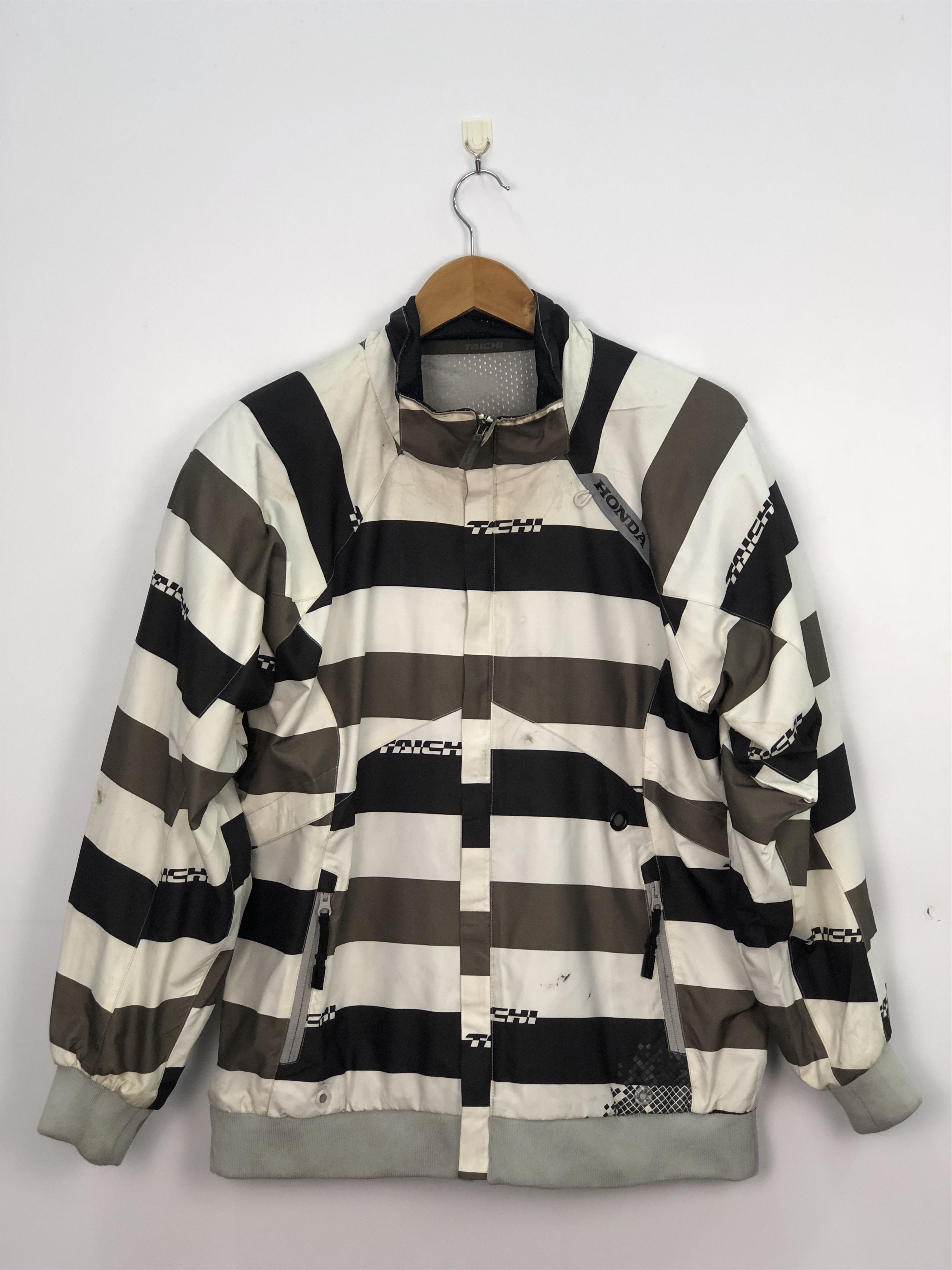Honda Vintage 90s Honda Racing Striped Jacket J0176 Size US L / EU 52-54 / 3 - 1 Thumbnail