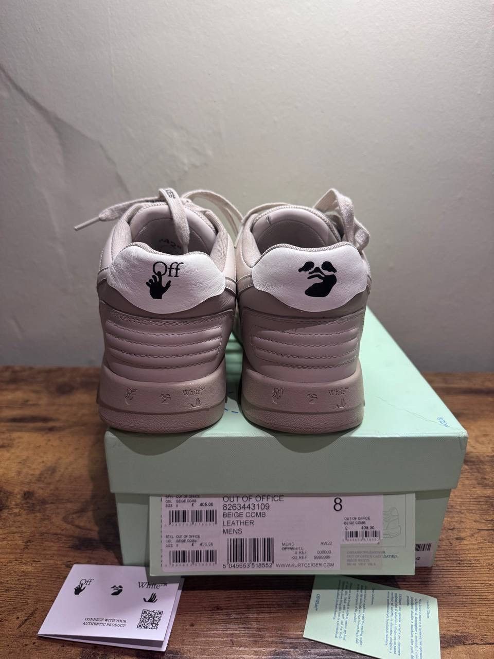 Off-White Off-White Out Of Office Sneakers Beige White EU 42 Leather Size US 9 / EU 42 - 3 Thumbnail