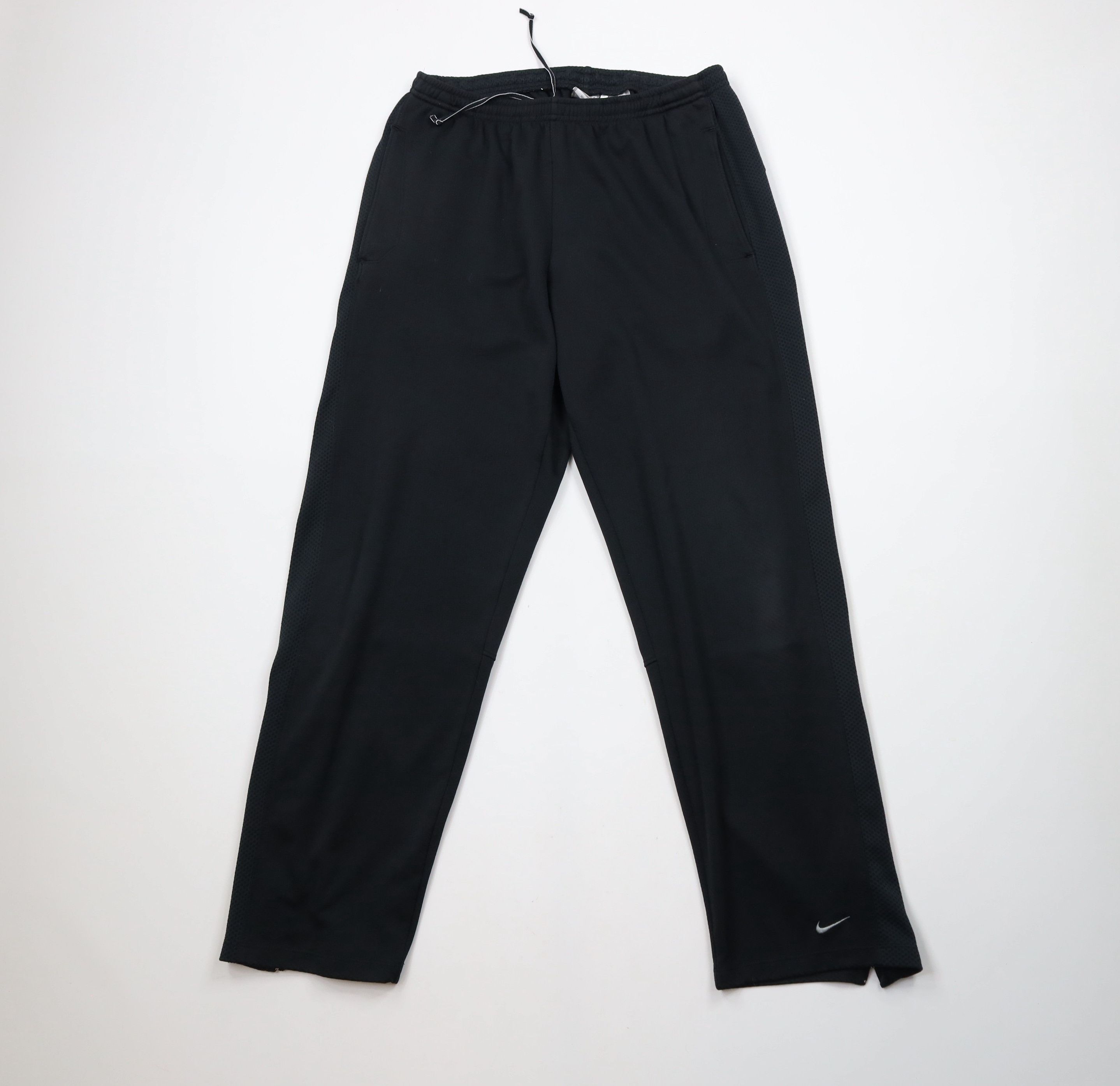 Nike × Vintage Vintage Nike Scott Mini Swoosh Knit Wide Leg Pants Black Size US 34 / EU 50 - 1 Thumbnail